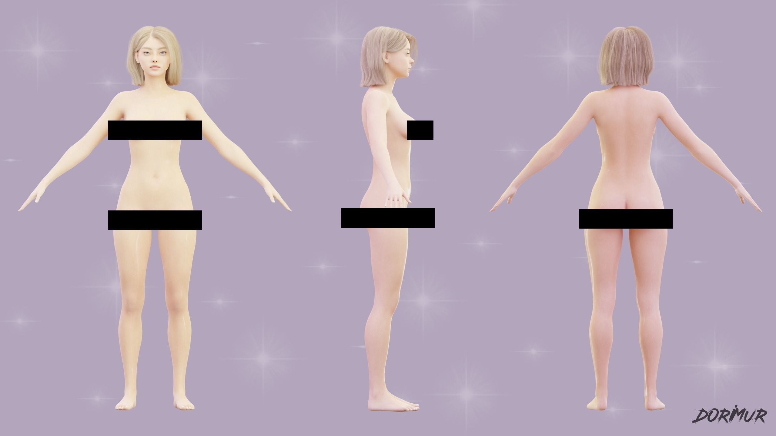 Sunny Piti - Beach girl - Game Ready Low-poly 3D model Low-poly 3D model_6