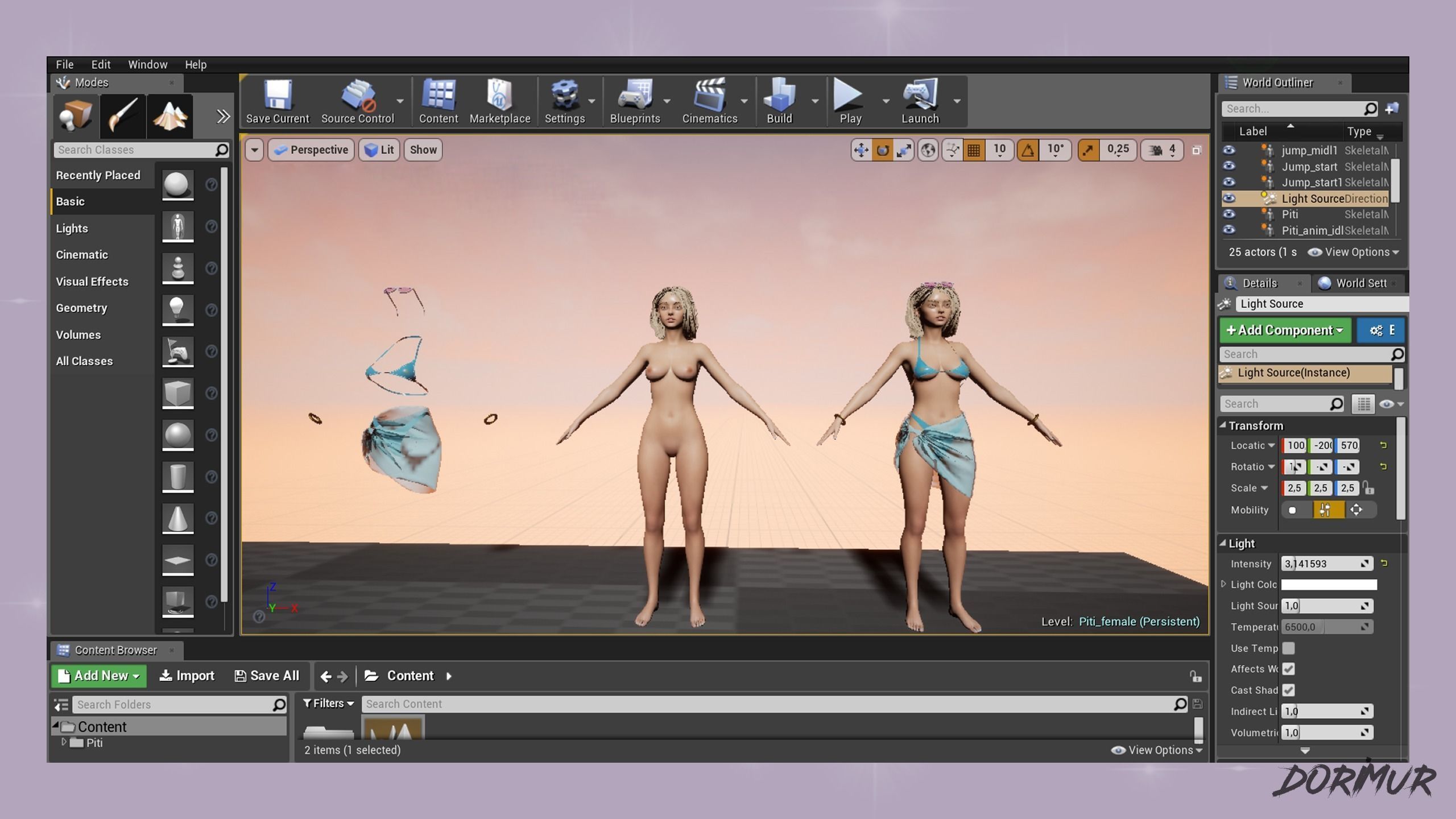 Sunny Piti - Beach girl - Game Ready Low-poly 3D model Low-poly 3D model_9