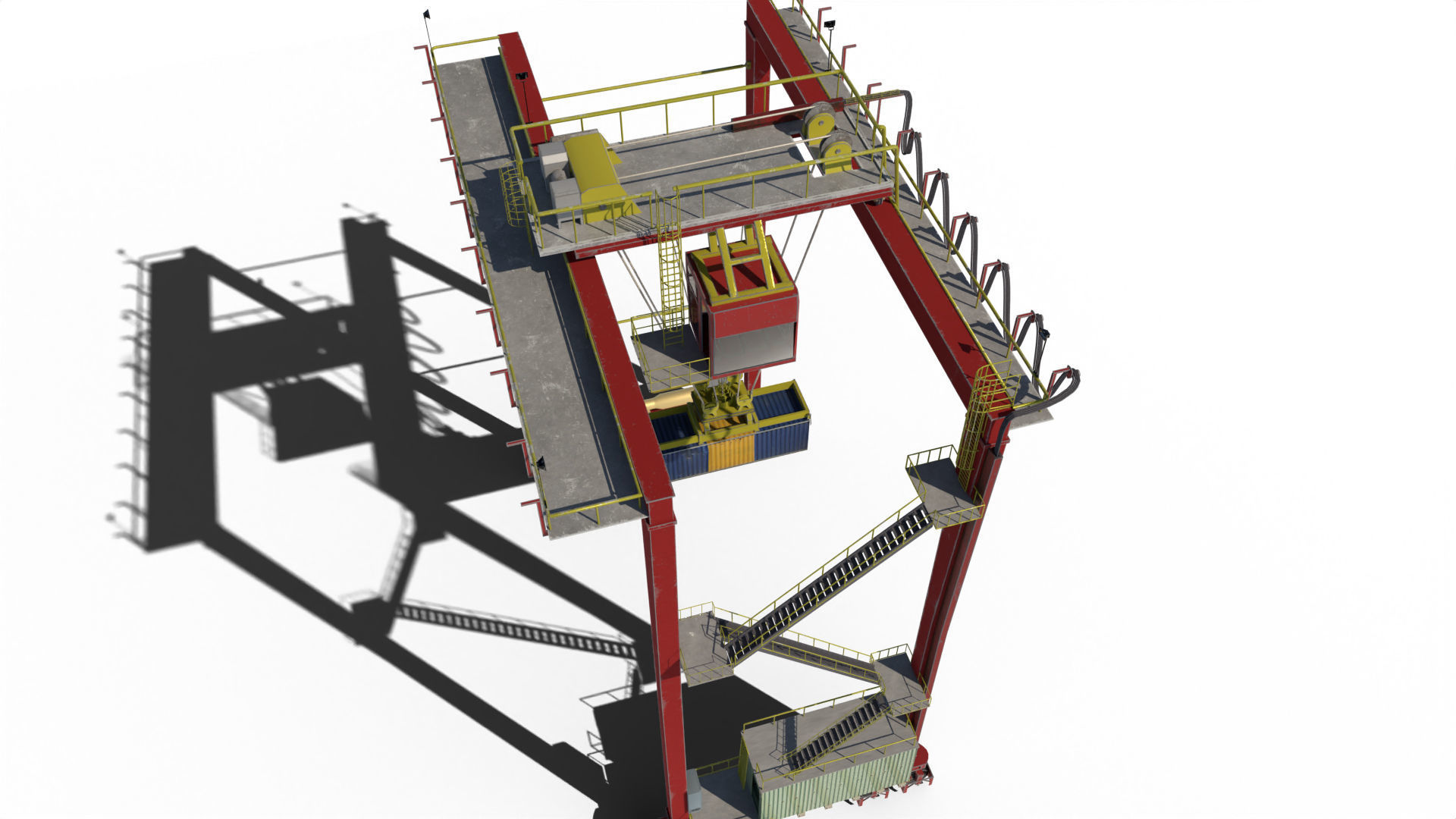 Port Crane 3D model_9