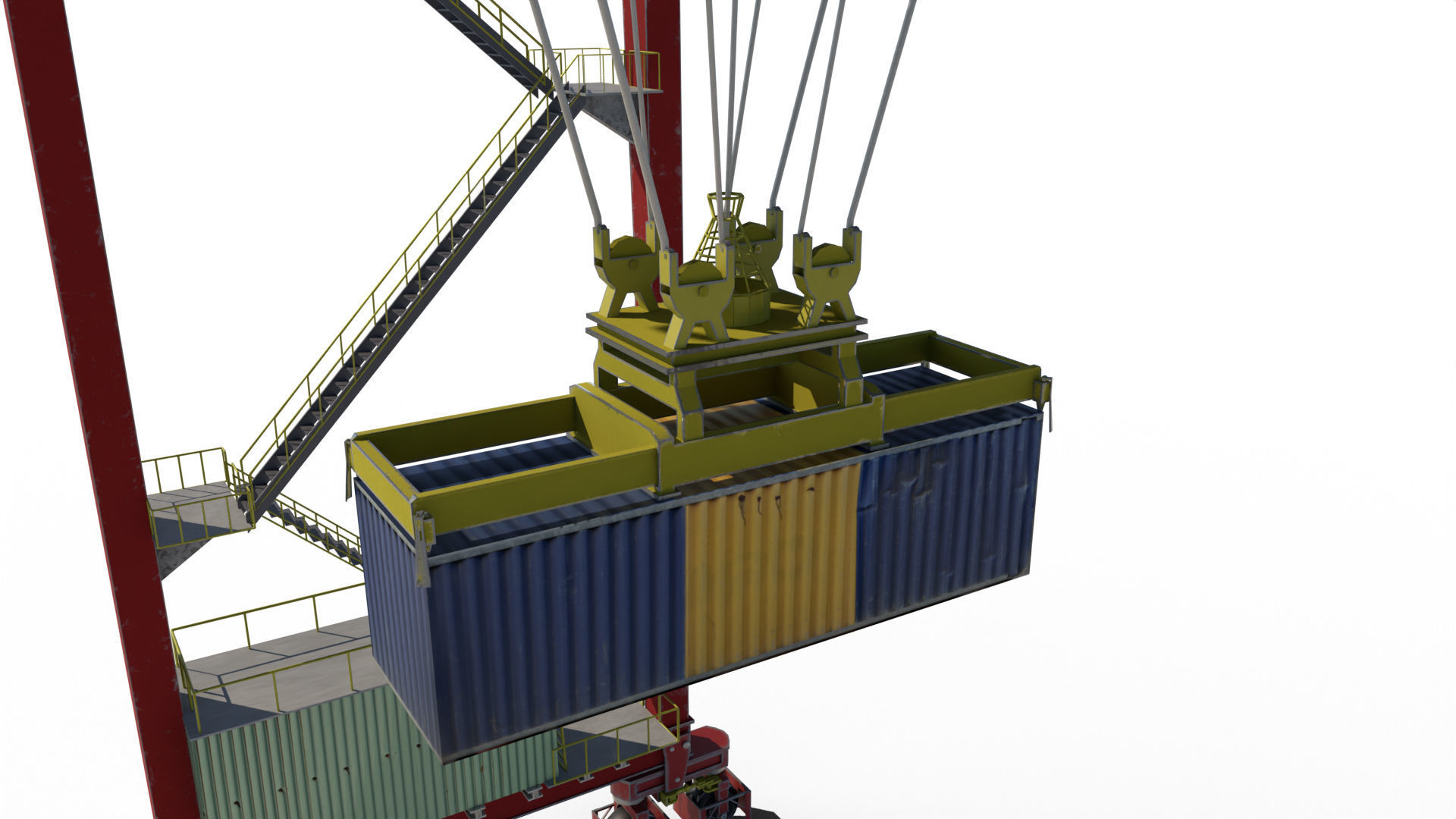 Port Crane 3D model_16