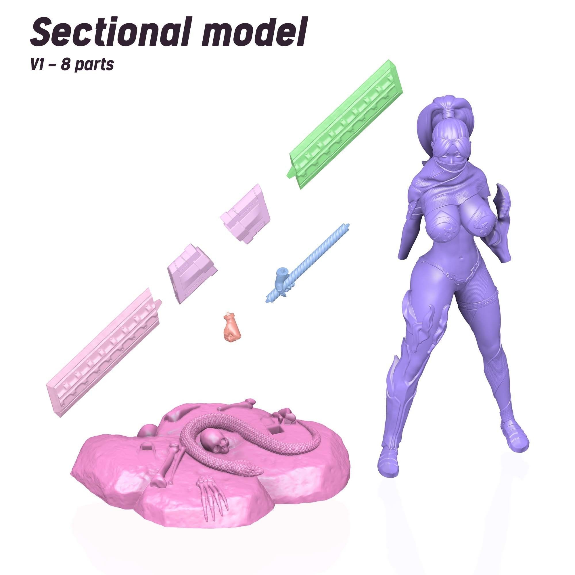 3D Print model - lady warrior - Fully armored version - b 3D print model_21