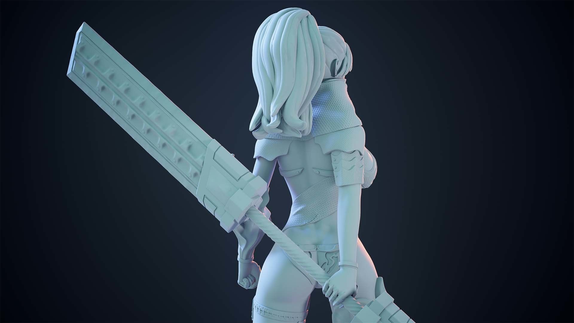 3D Print model - lady warrior - Fully armored version - b 3D print model_13