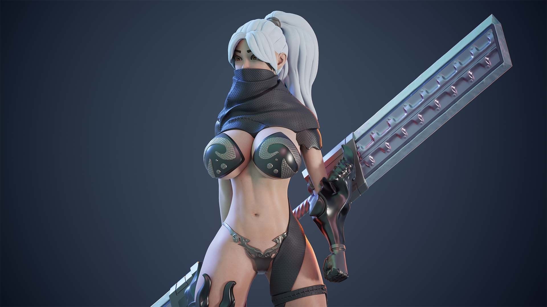 3D Print model - lady warrior - Fully armored version - b 3D print model_15
