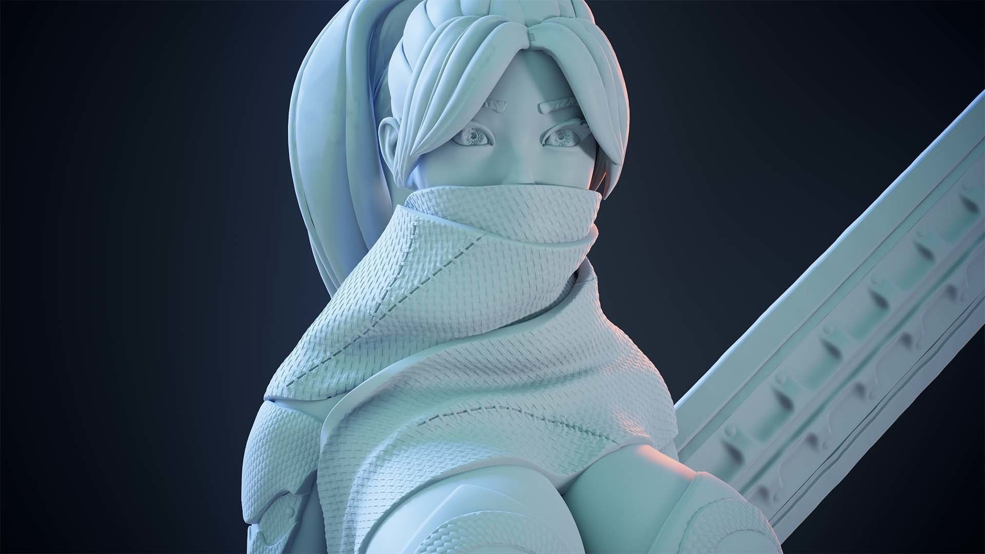 3D Print model - lady warrior - Fully armored version - b 3D print model_14