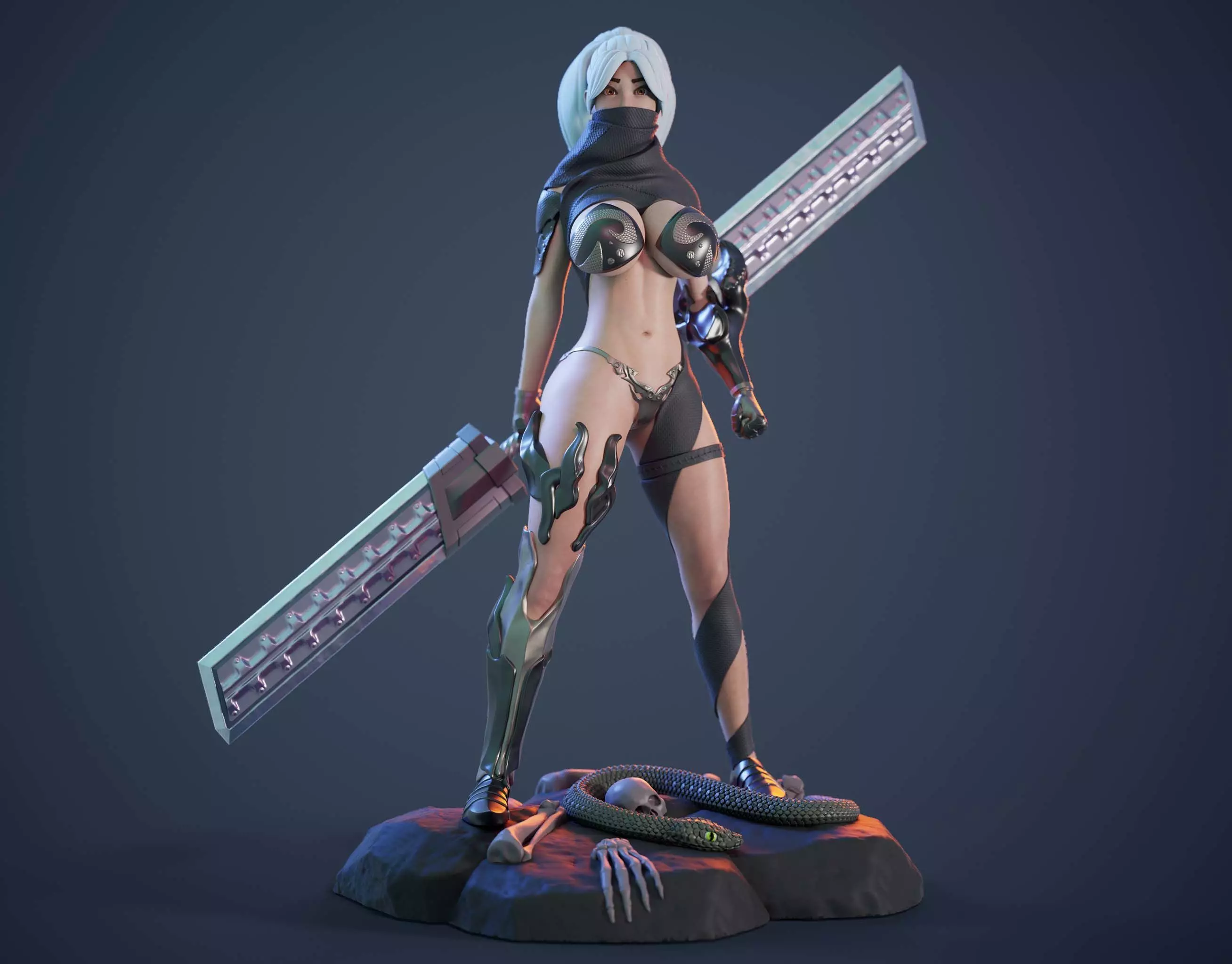 3D Print model - lady warrior - Fully armored version - b 3D print model_0