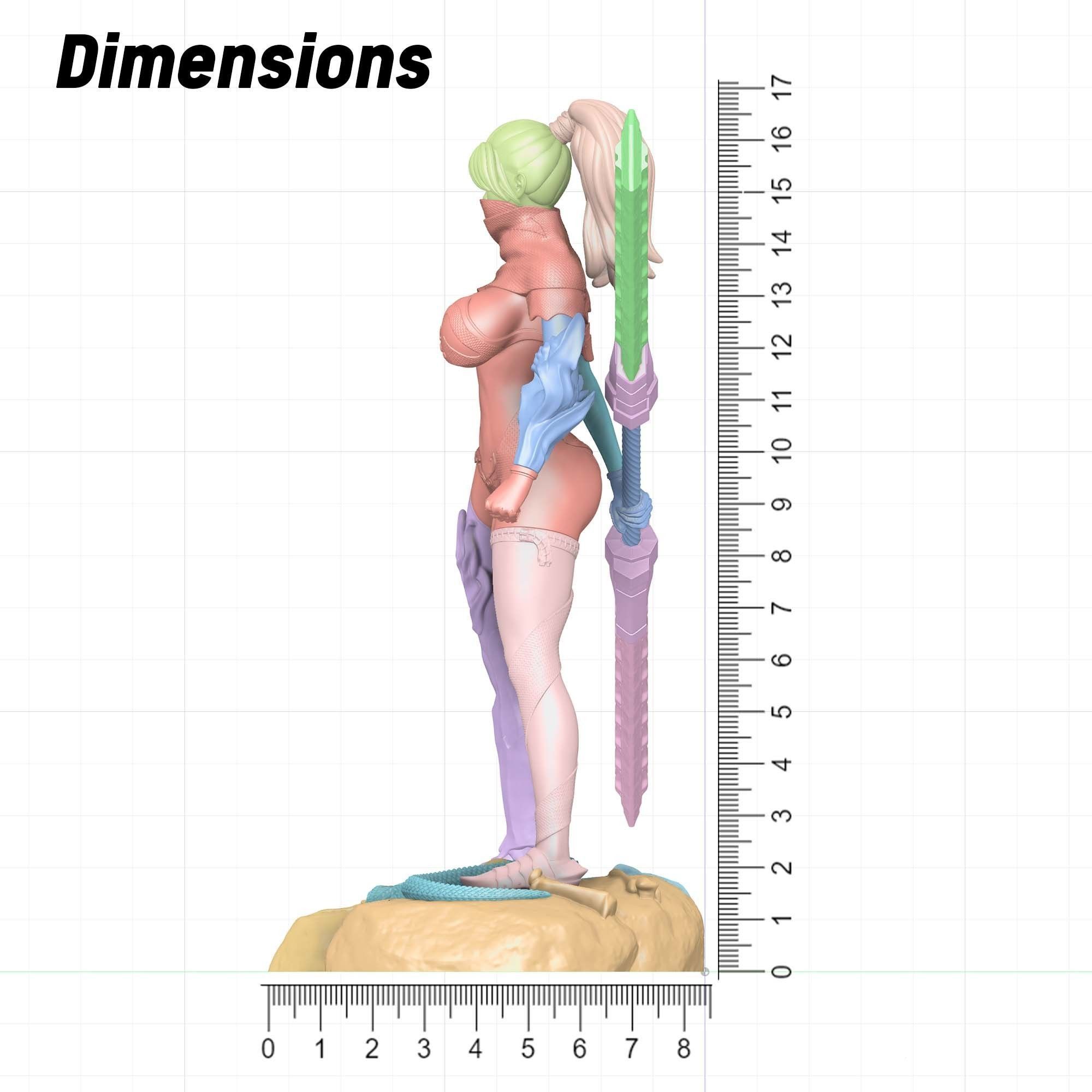 3D Print model - lady warrior - Fully armored version - b 3D print model_20