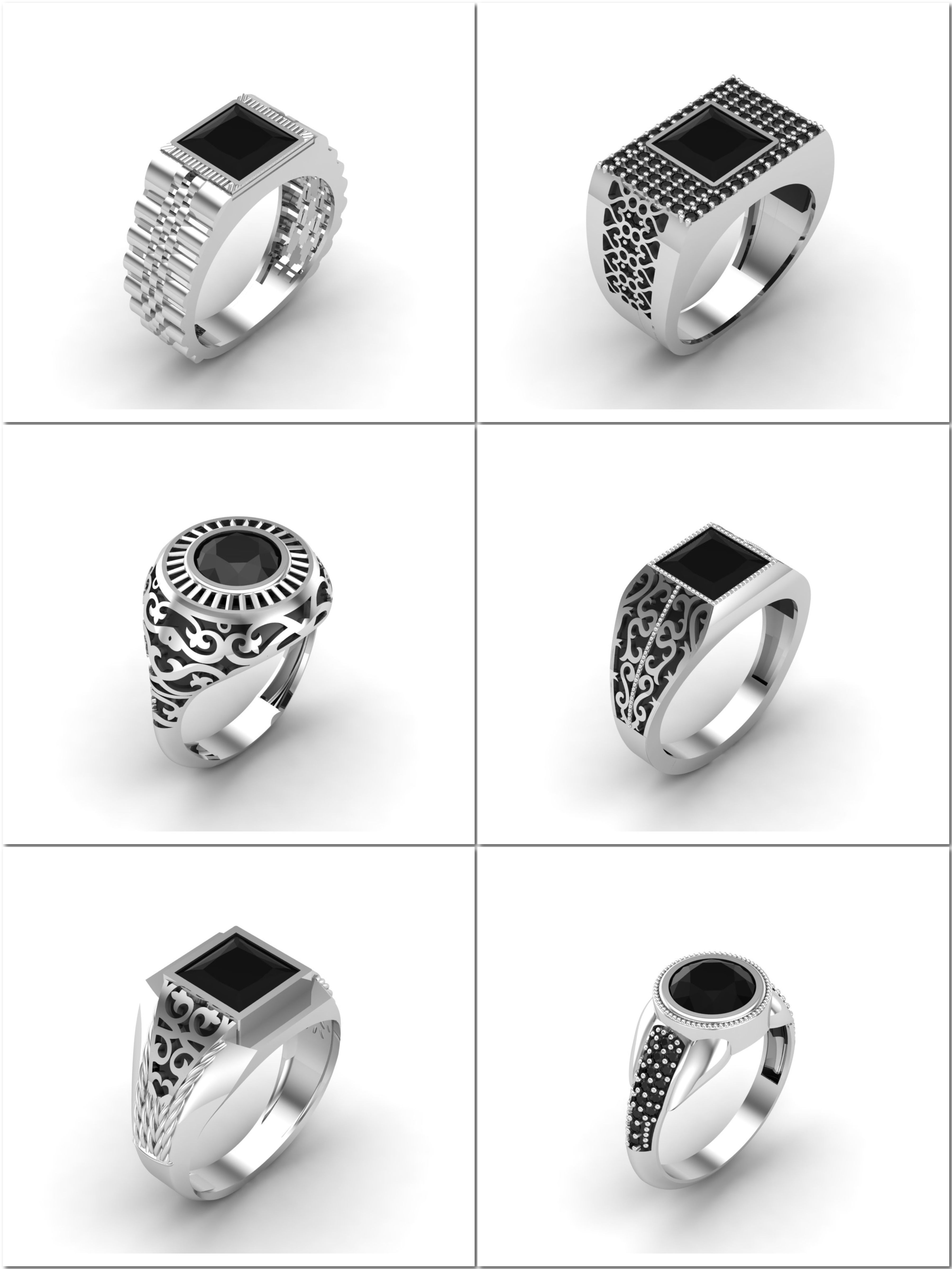 30 Files STL 3DM Gents Rings Ready Models Mens Rings 3D print 3D Model Collection_2
