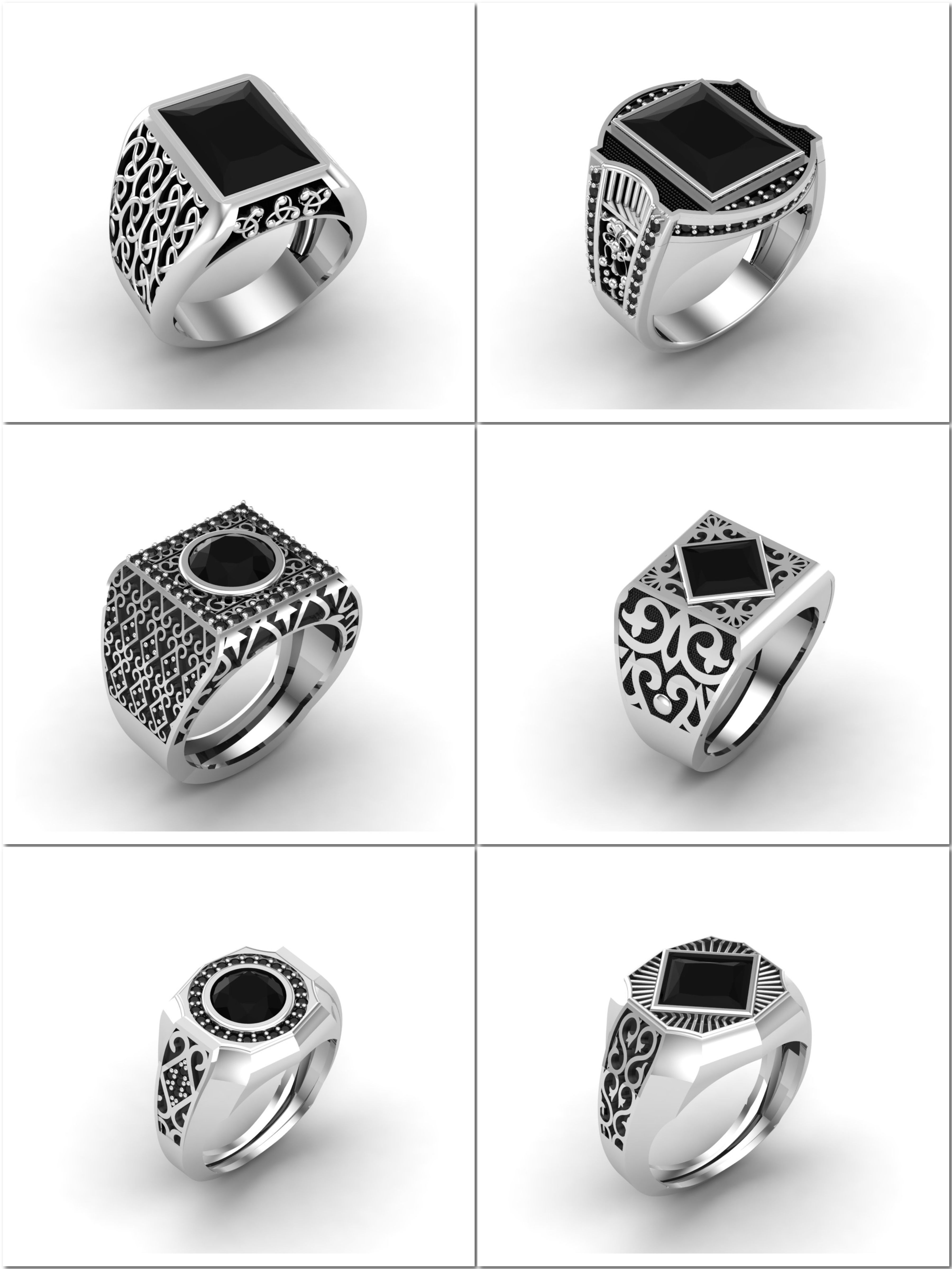 30 Files STL 3DM Gents Rings Ready Models Mens Rings 3D print 3D Model Collection_4