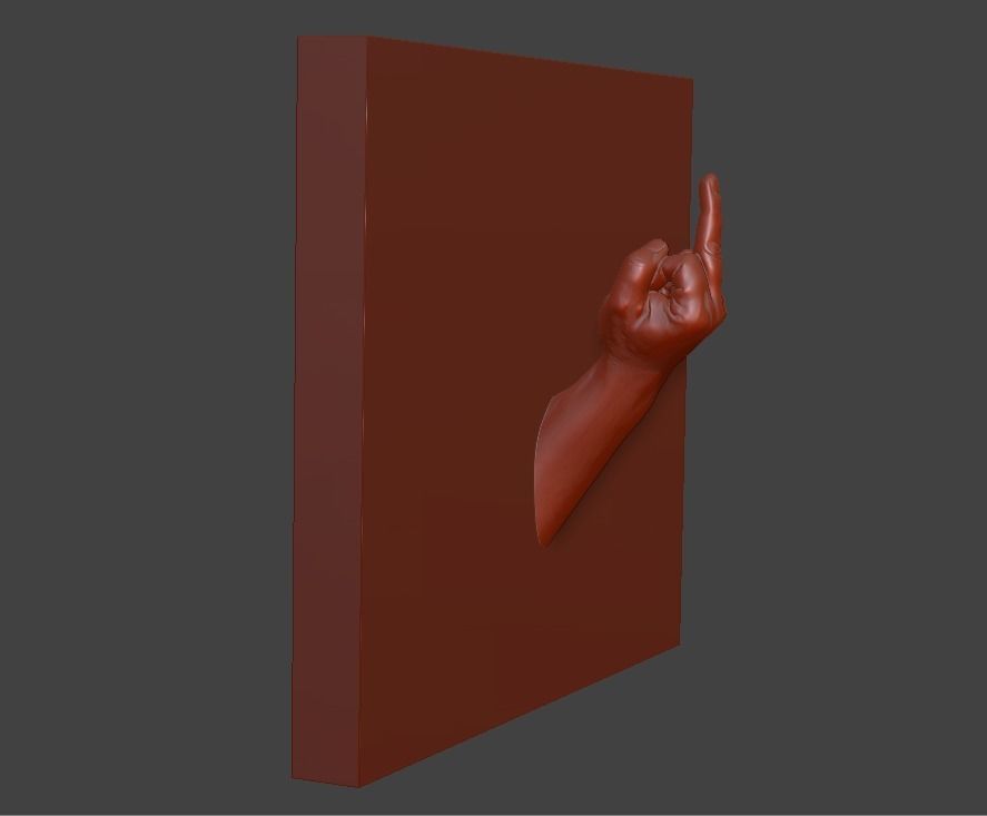 hand middle finger 3D print model_4