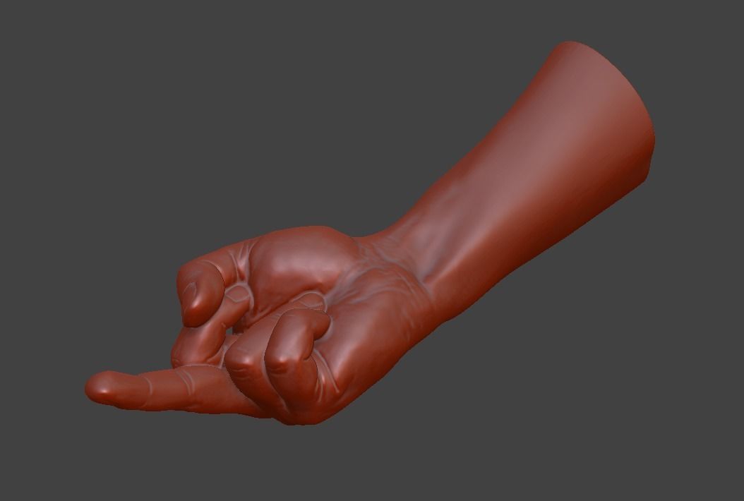 hand middle finger 3D print model_7