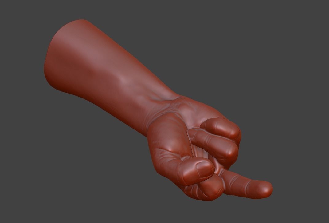 hand middle finger 3D print model_5