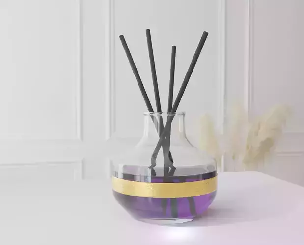 Reed Diffuser - Glass bottle with wooden sticks Free 3D model