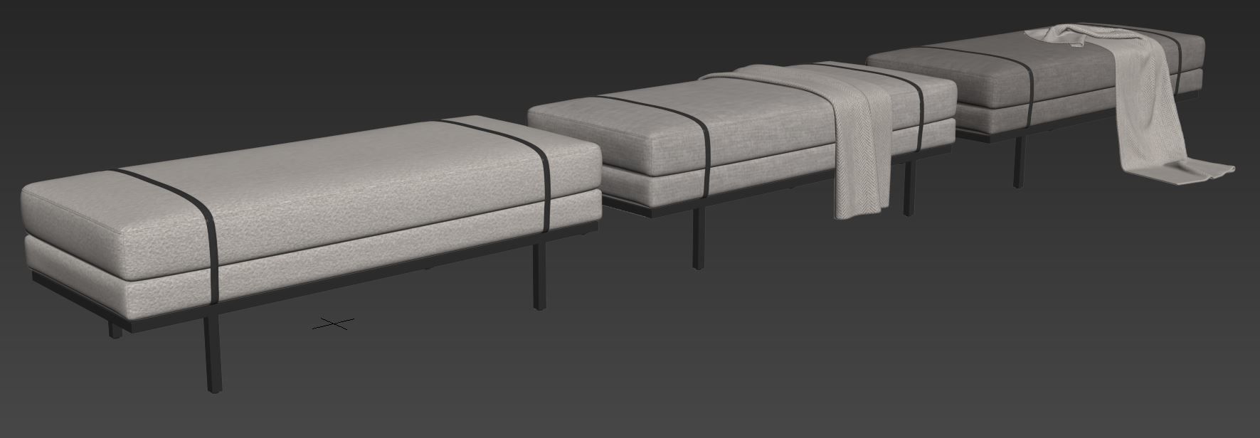 Ronan Modern Bench by Kathy Kuo Home 3D model_9