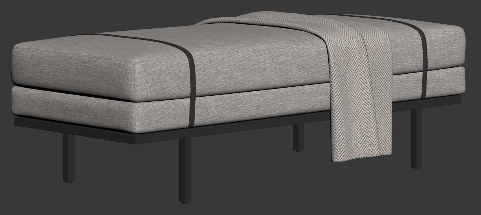Ronan Modern Bench by Kathy Kuo Home 3D model_18