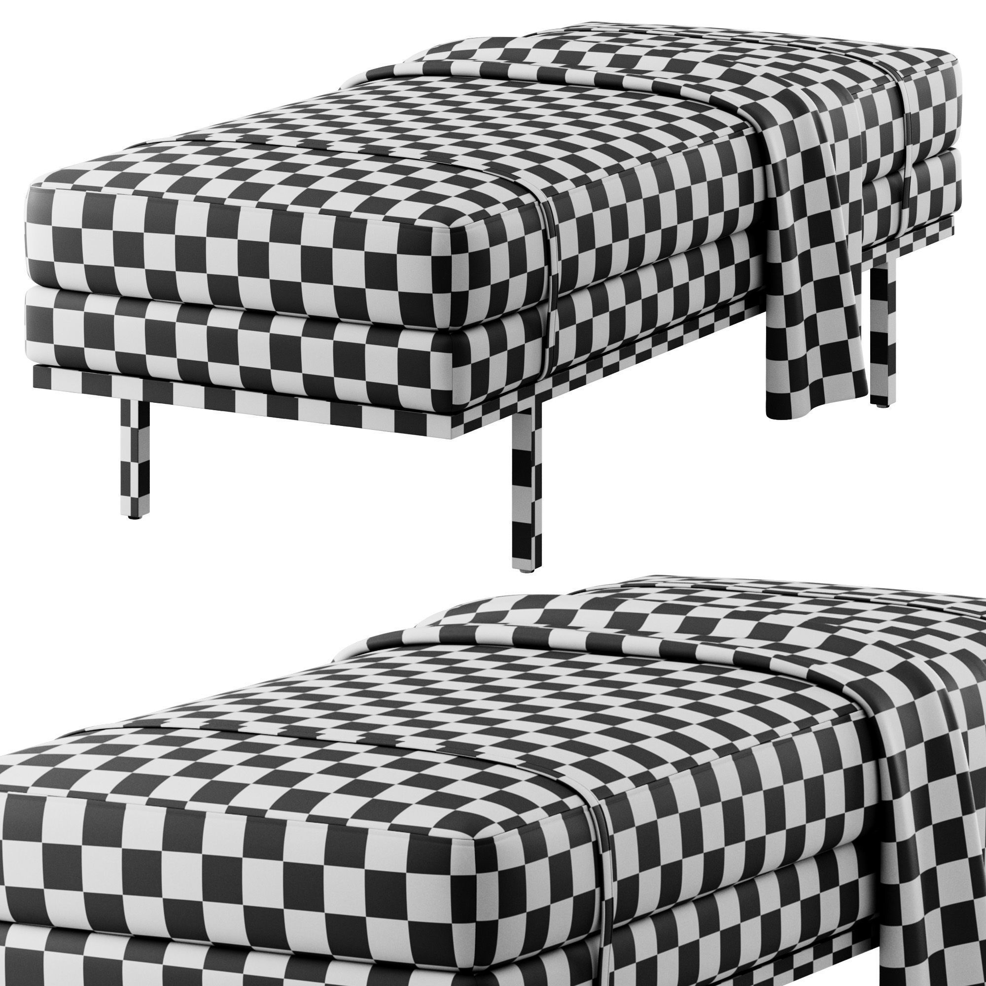 Ronan Modern Bench by Kathy Kuo Home 3D model_16