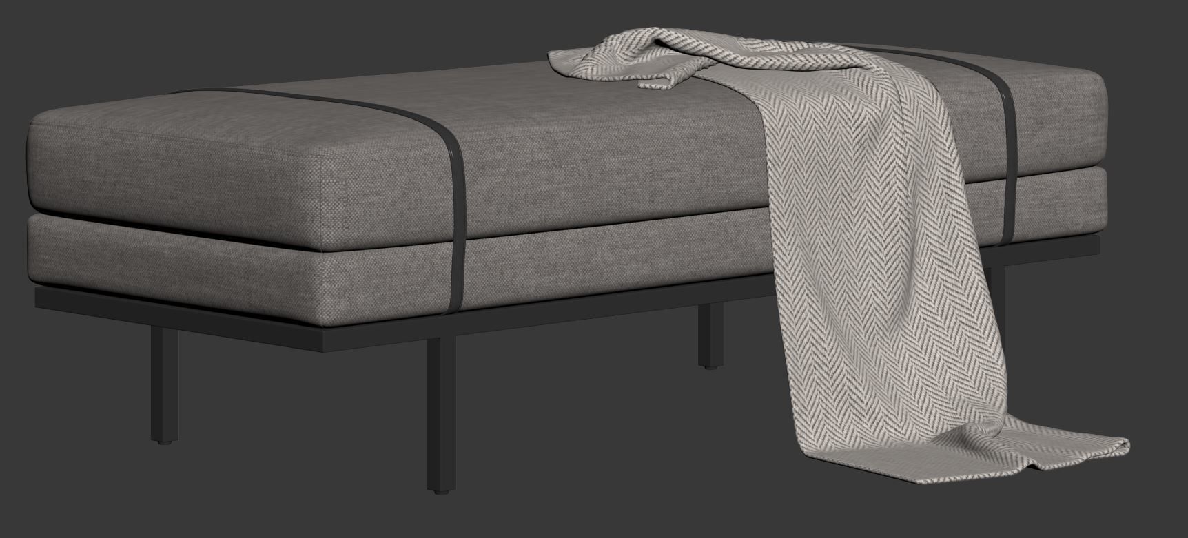 Ronan Modern Bench by Kathy Kuo Home 3D model_19