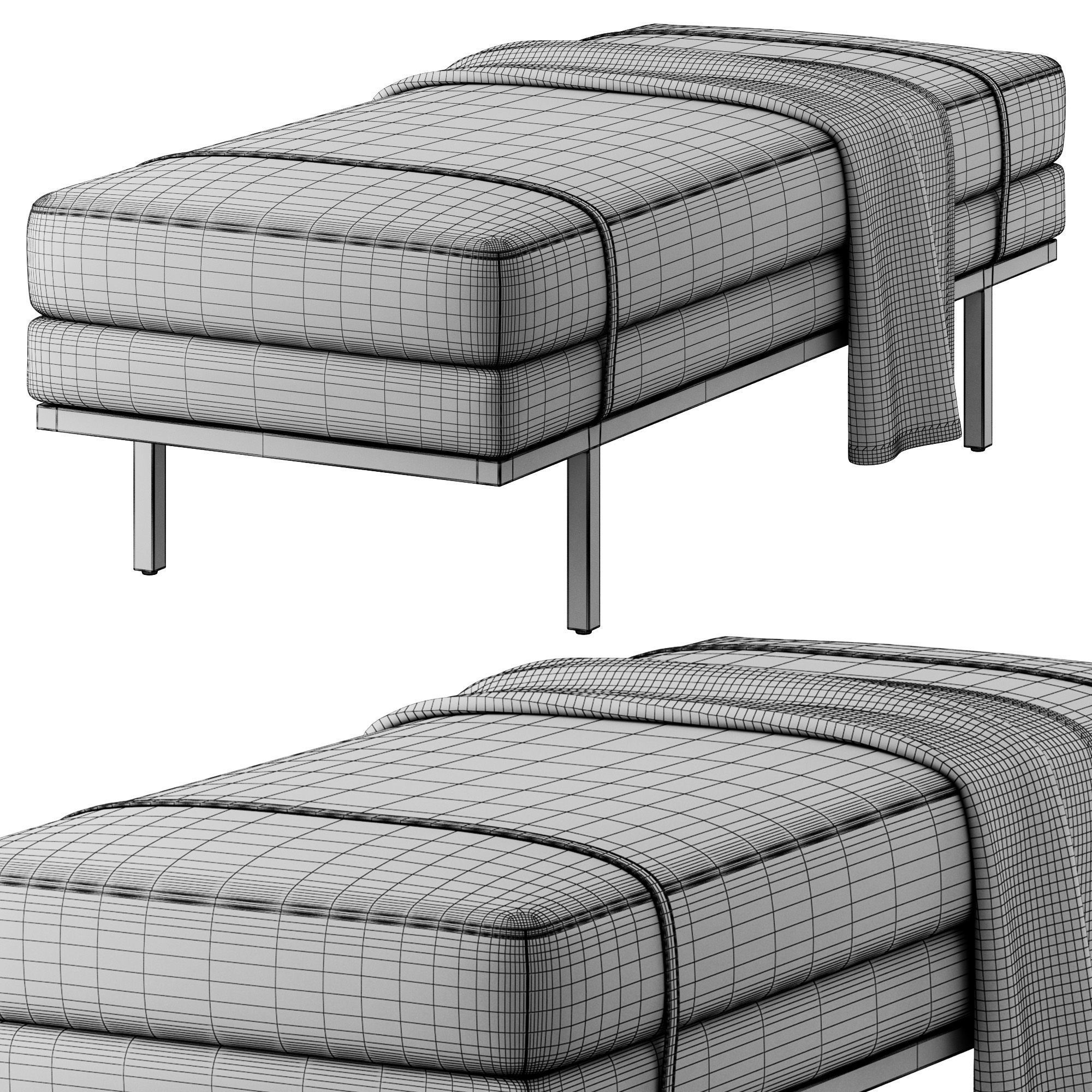 Ronan Modern Bench by Kathy Kuo Home 3D model_15