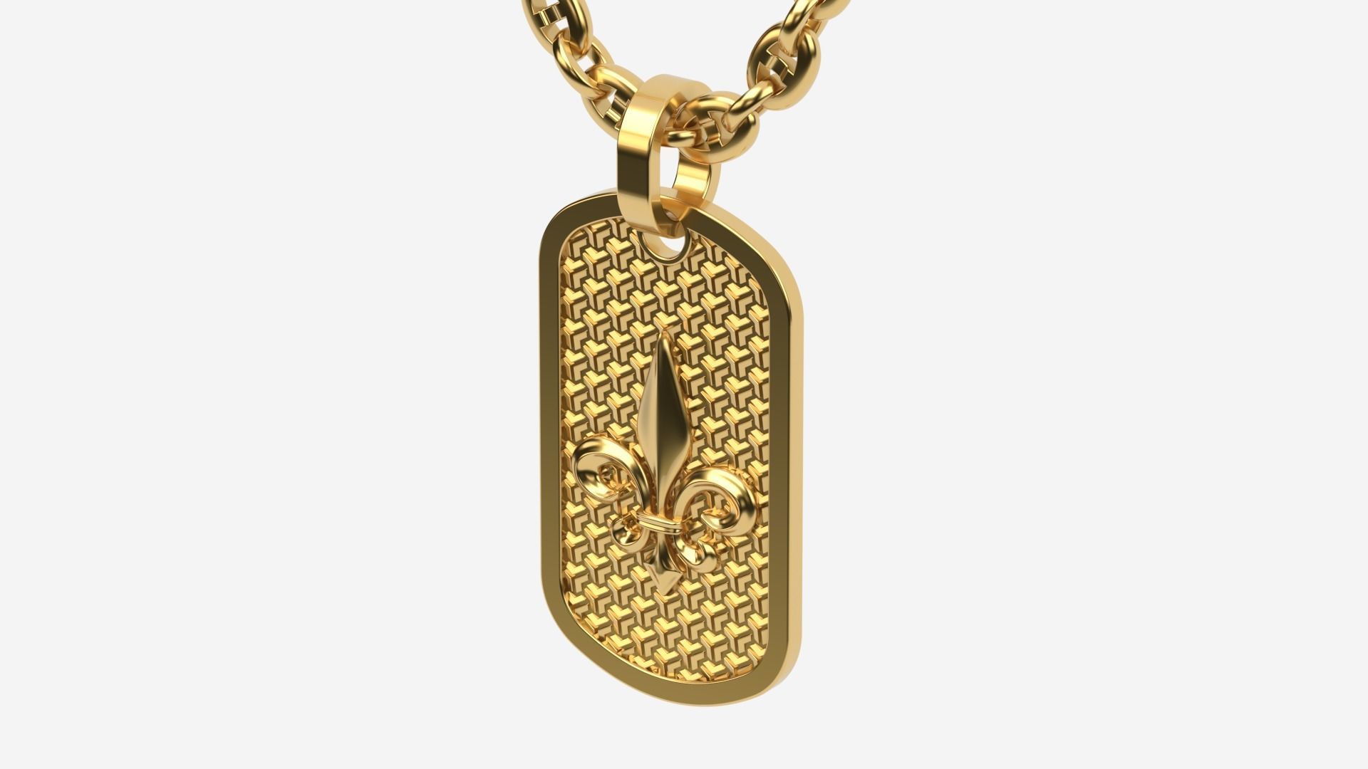 TAG pendant Version 15 Fleur de lis 3D print model_3