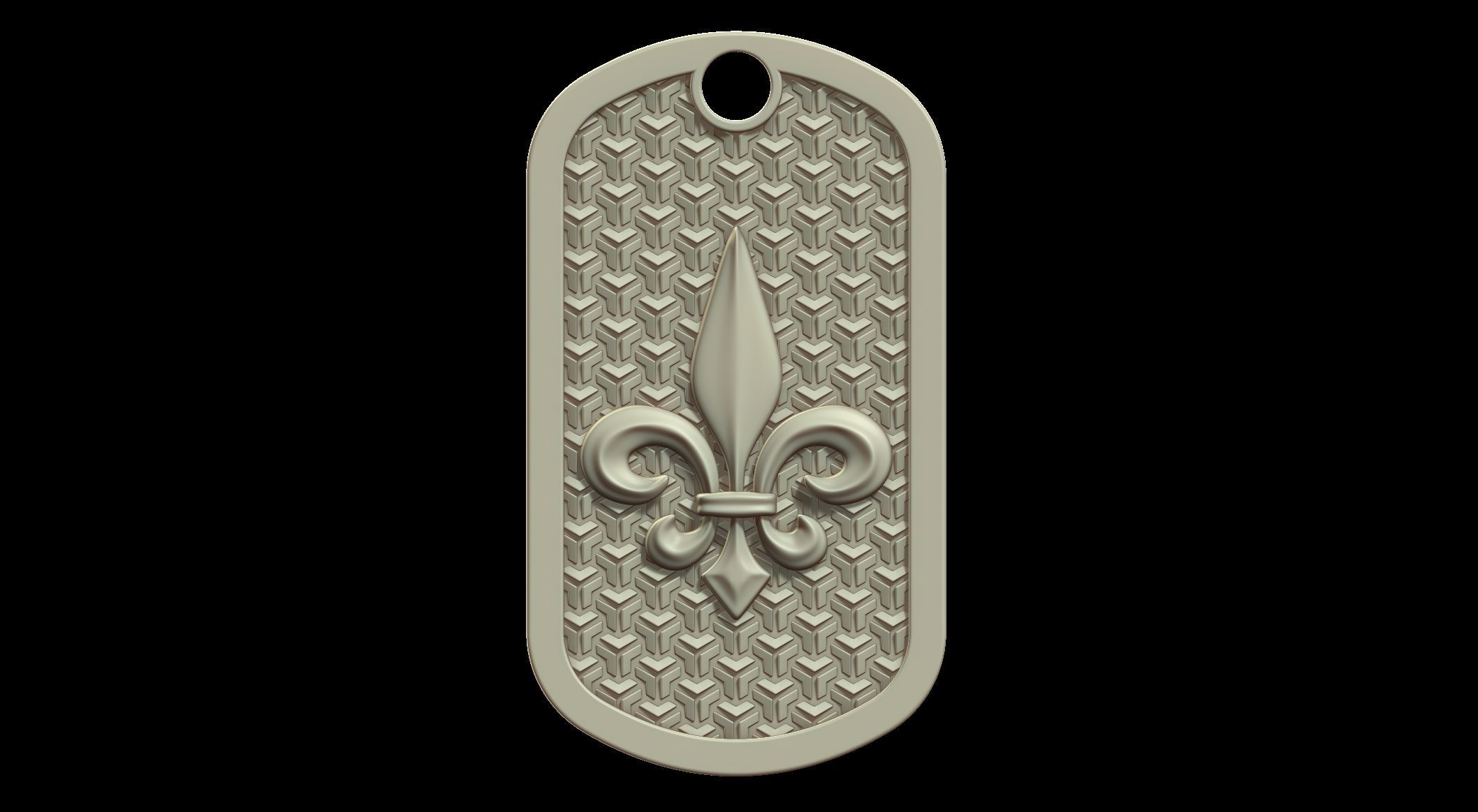TAG pendant Version 15 Fleur de lis 3D print model_1