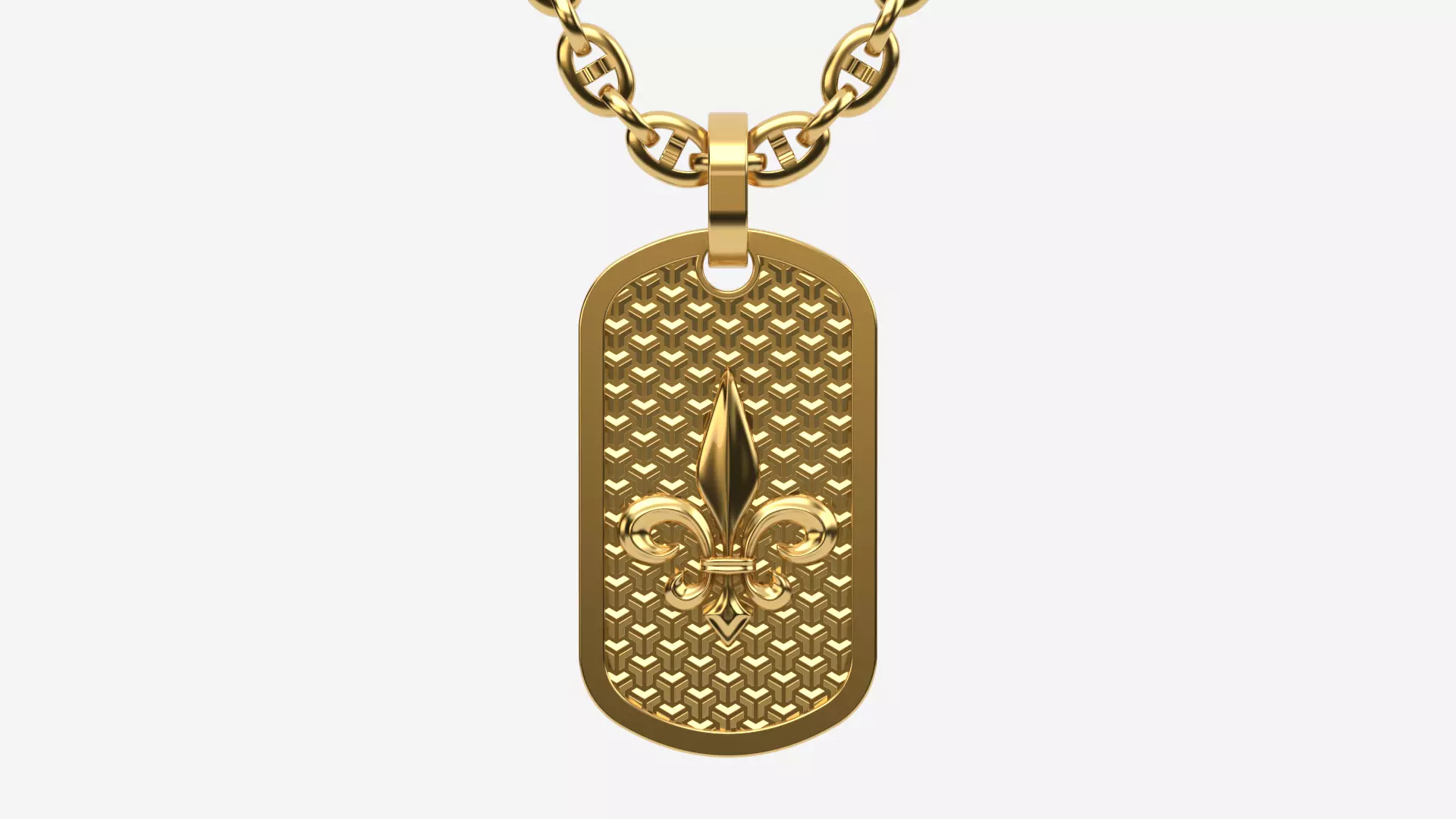 TAG pendant Version 15 Fleur de lis 3D print model_0
