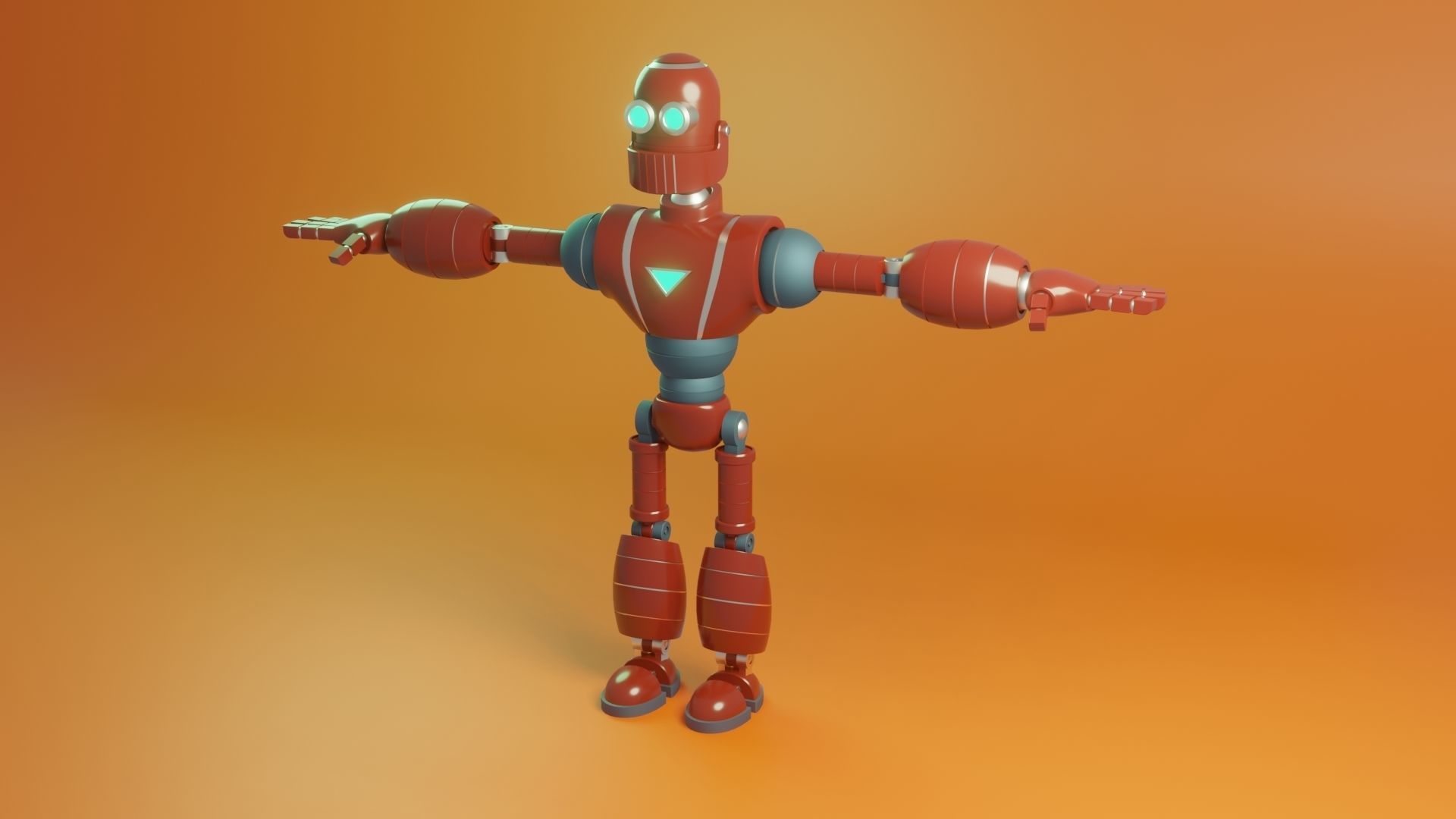 A full animated and rigged Robot Low-poly 3D model_2