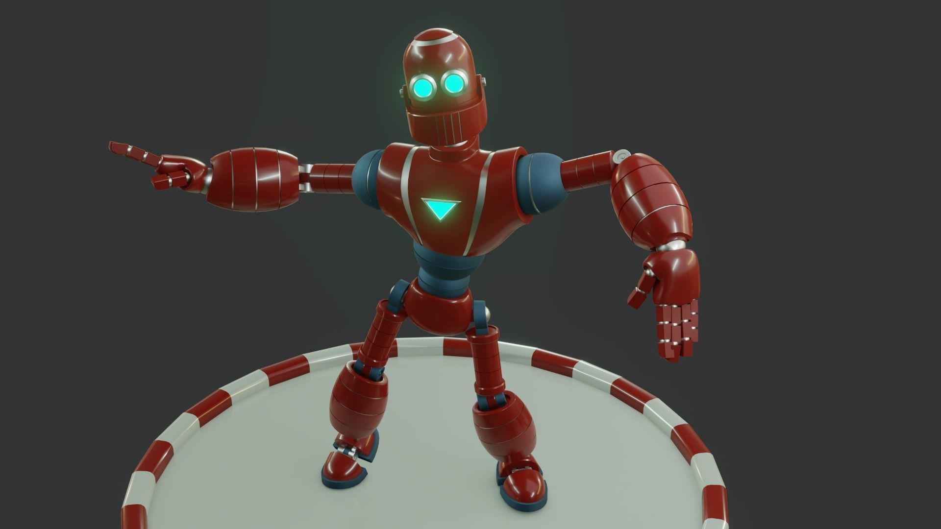A full animated and rigged Robot Low-poly 3D model_1