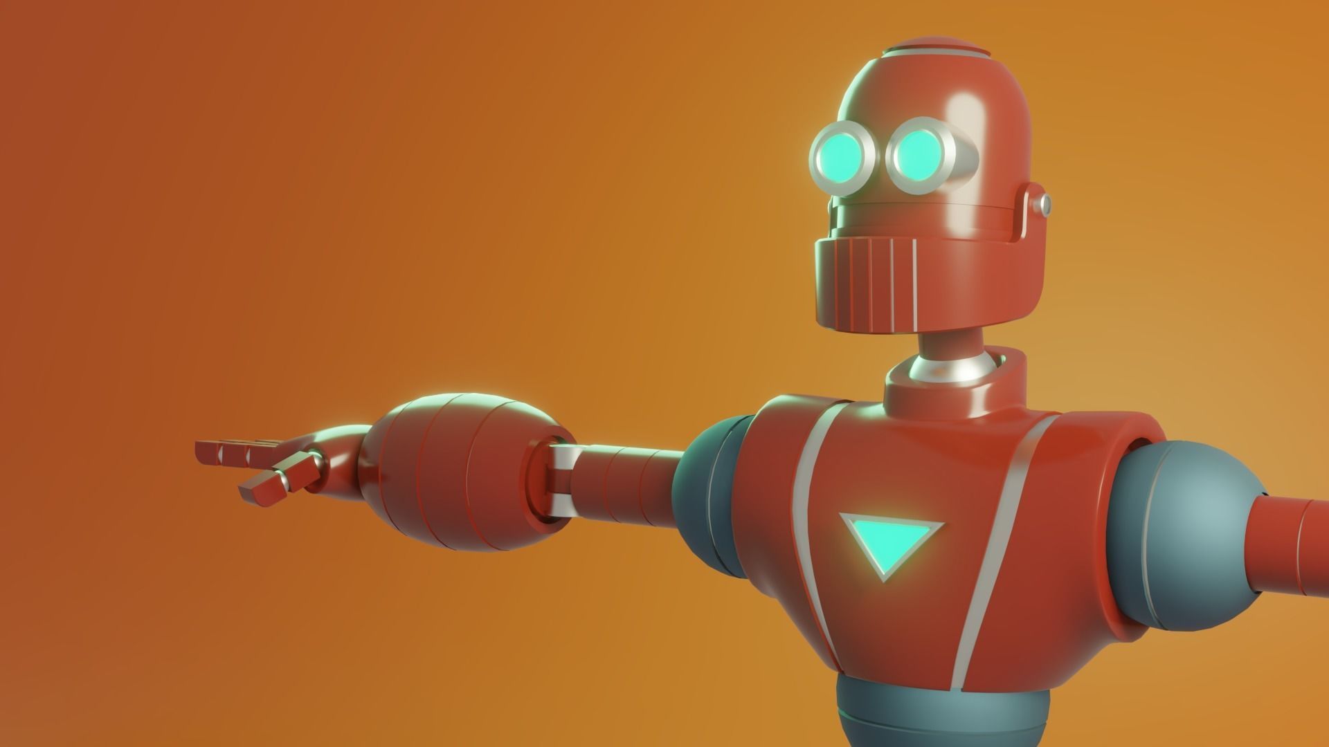 A full animated and rigged Robot Low-poly 3D model_4