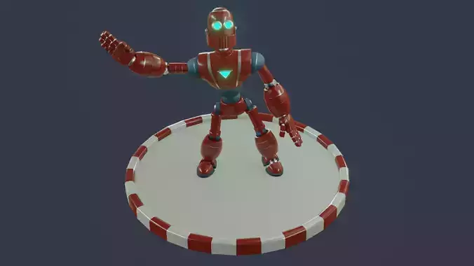 A full animated and rigged Robot Low-poly 3D model A full animated and rigged Robot Low-poly 3D model