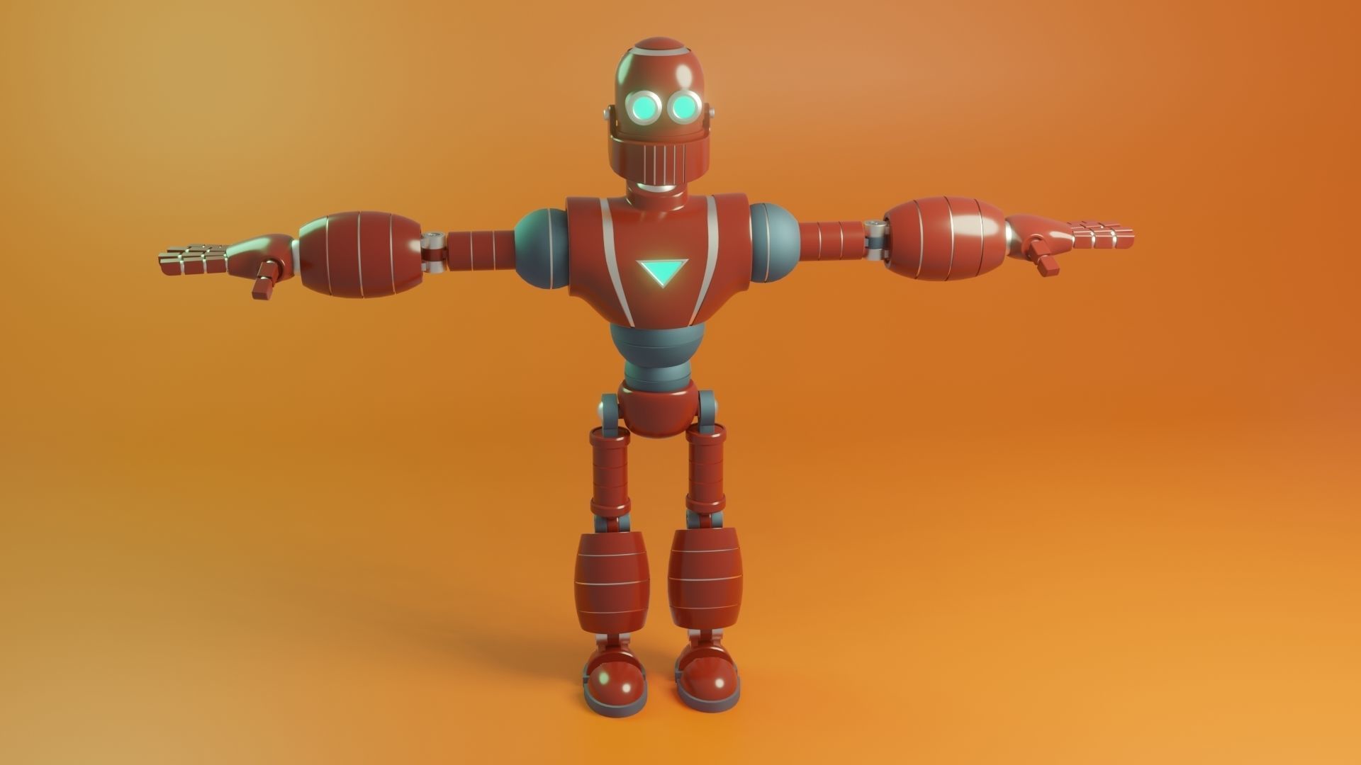A full animated and rigged Robot Low-poly 3D model_3