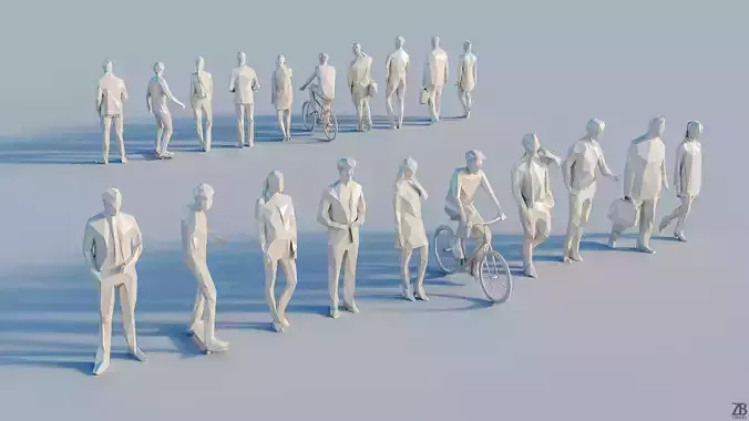 Lowpoly People 3D model