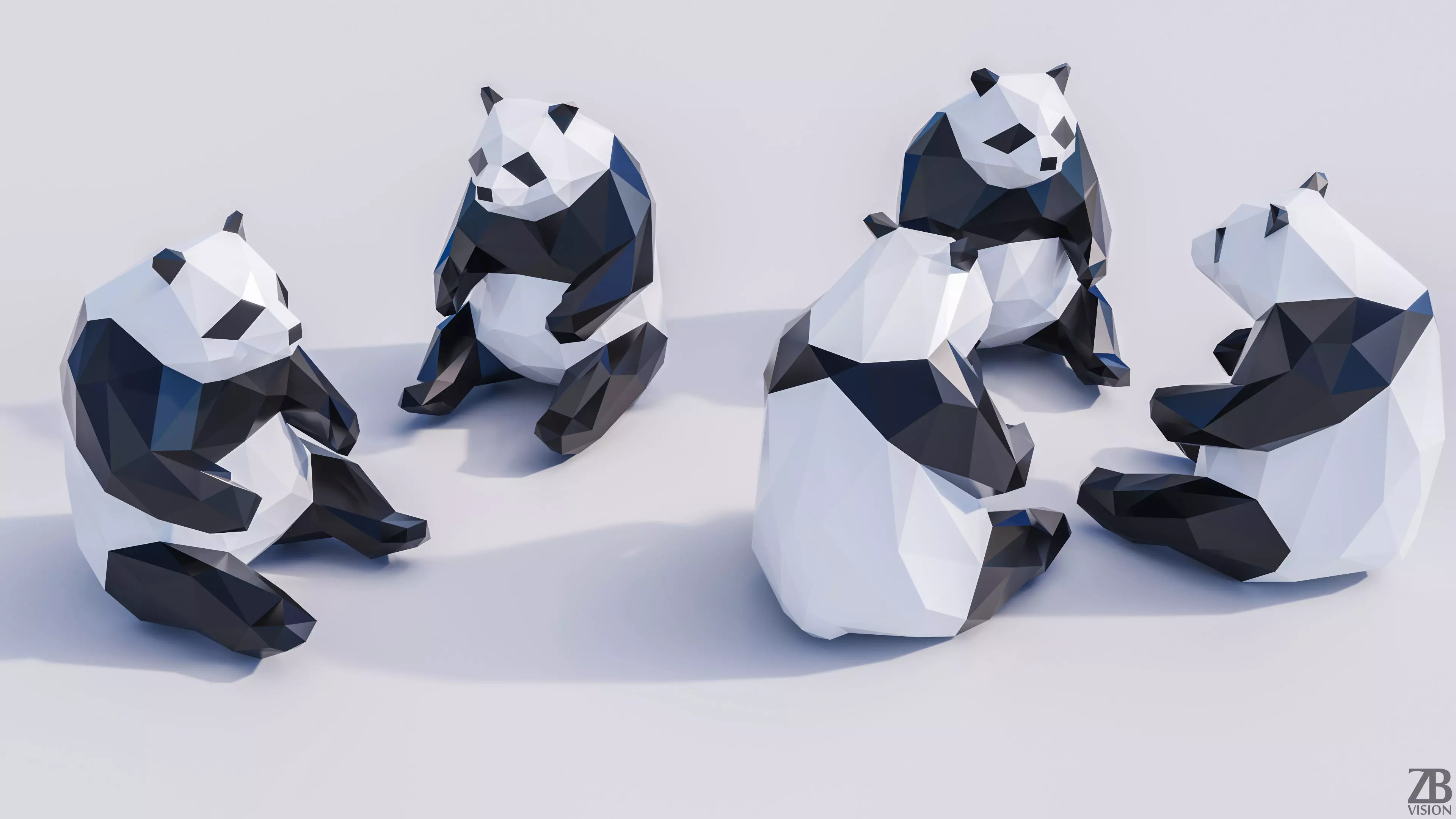 Lowpoly Panda 001 3D model_0