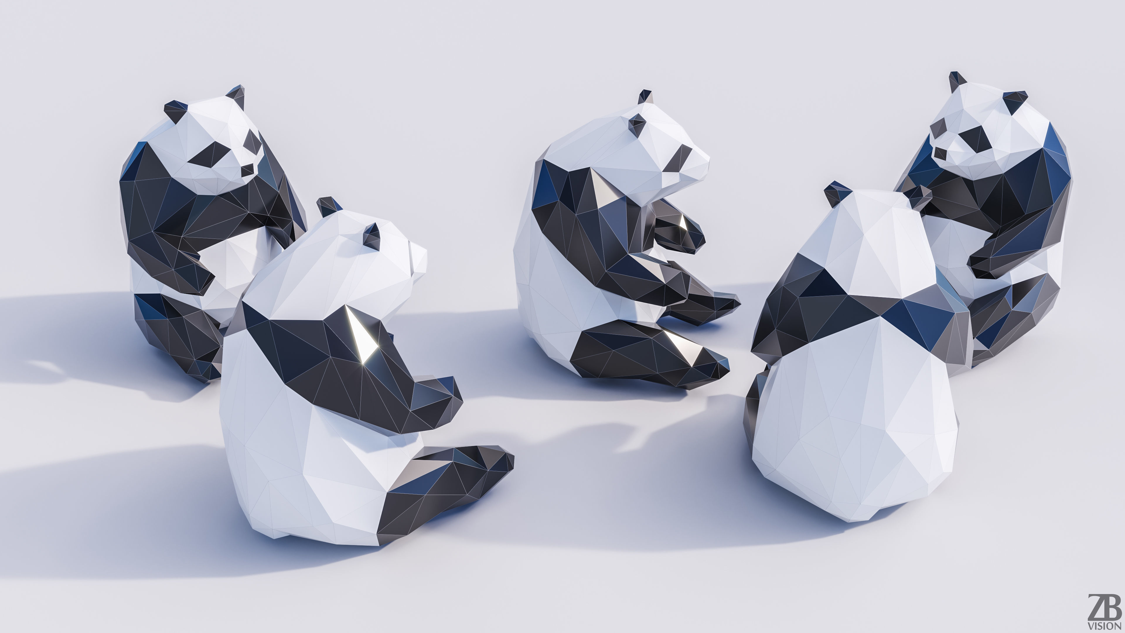 Lowpoly Panda 001 3D model_1