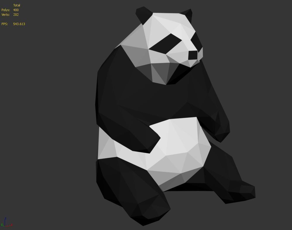 Lowpoly Panda 001 3D model_2