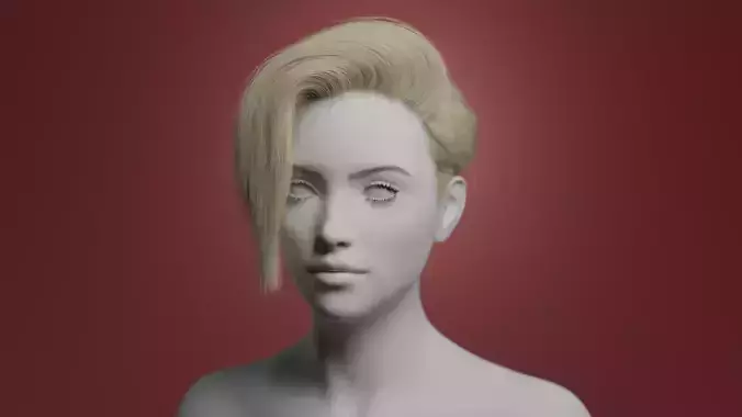 Short Hair 2 - Particle Hair 3D model
