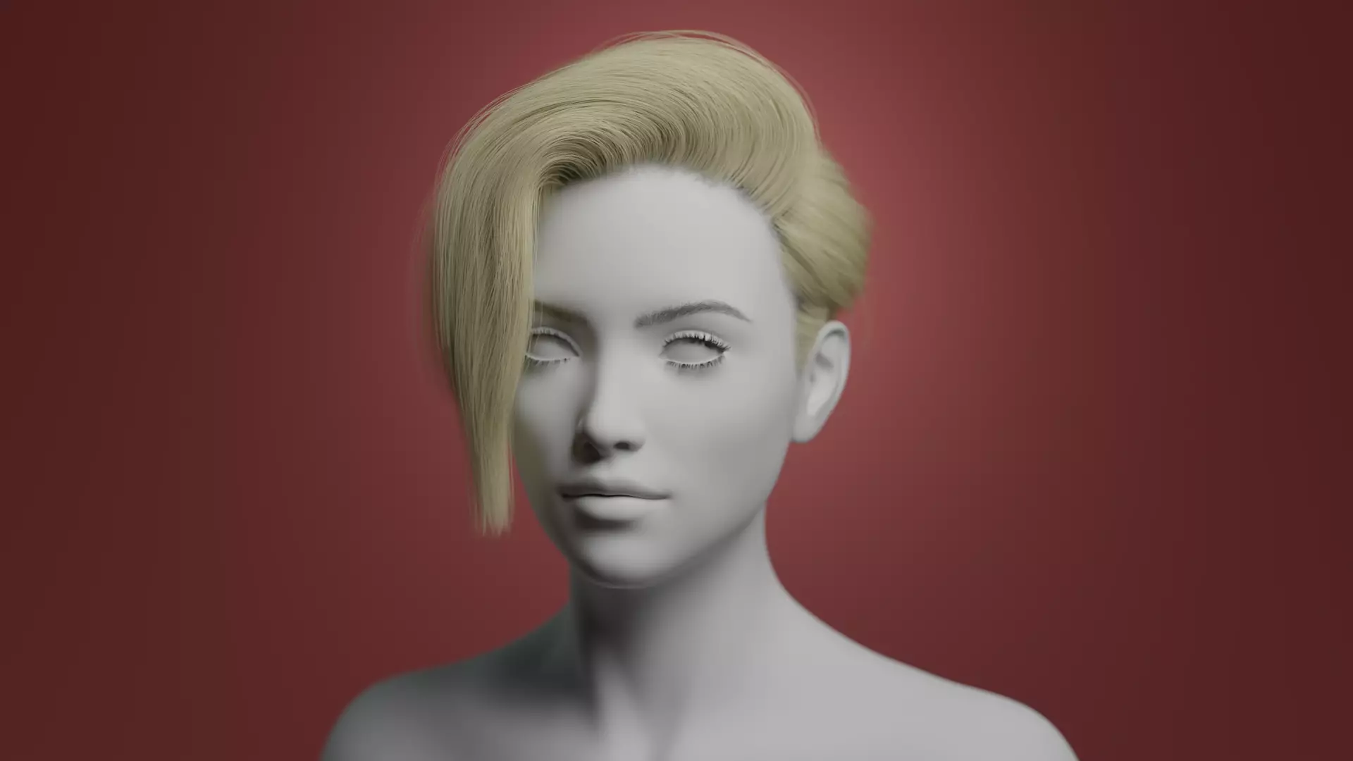 Short Hair 2 - Particle Hair 3D model