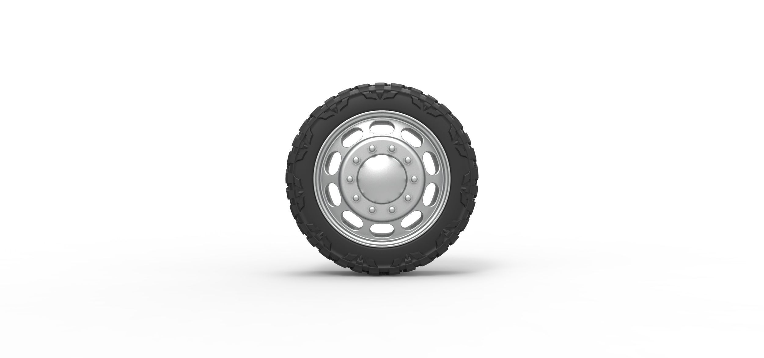 Front semi wheel for pickup V4 Scale 1 to 25 3D print model_4