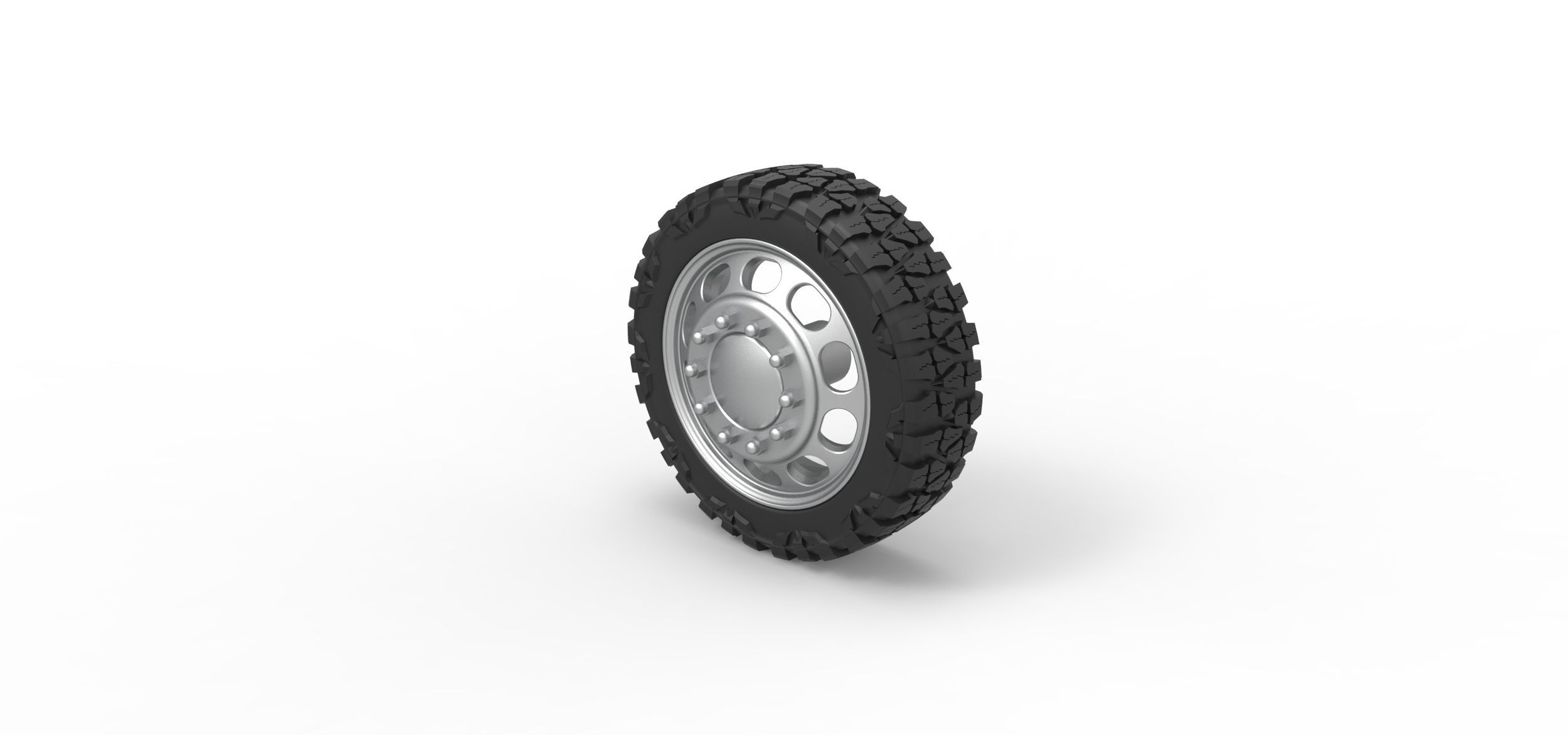 Front semi wheel for pickup V4 Scale 1 to 25 3D print model_6