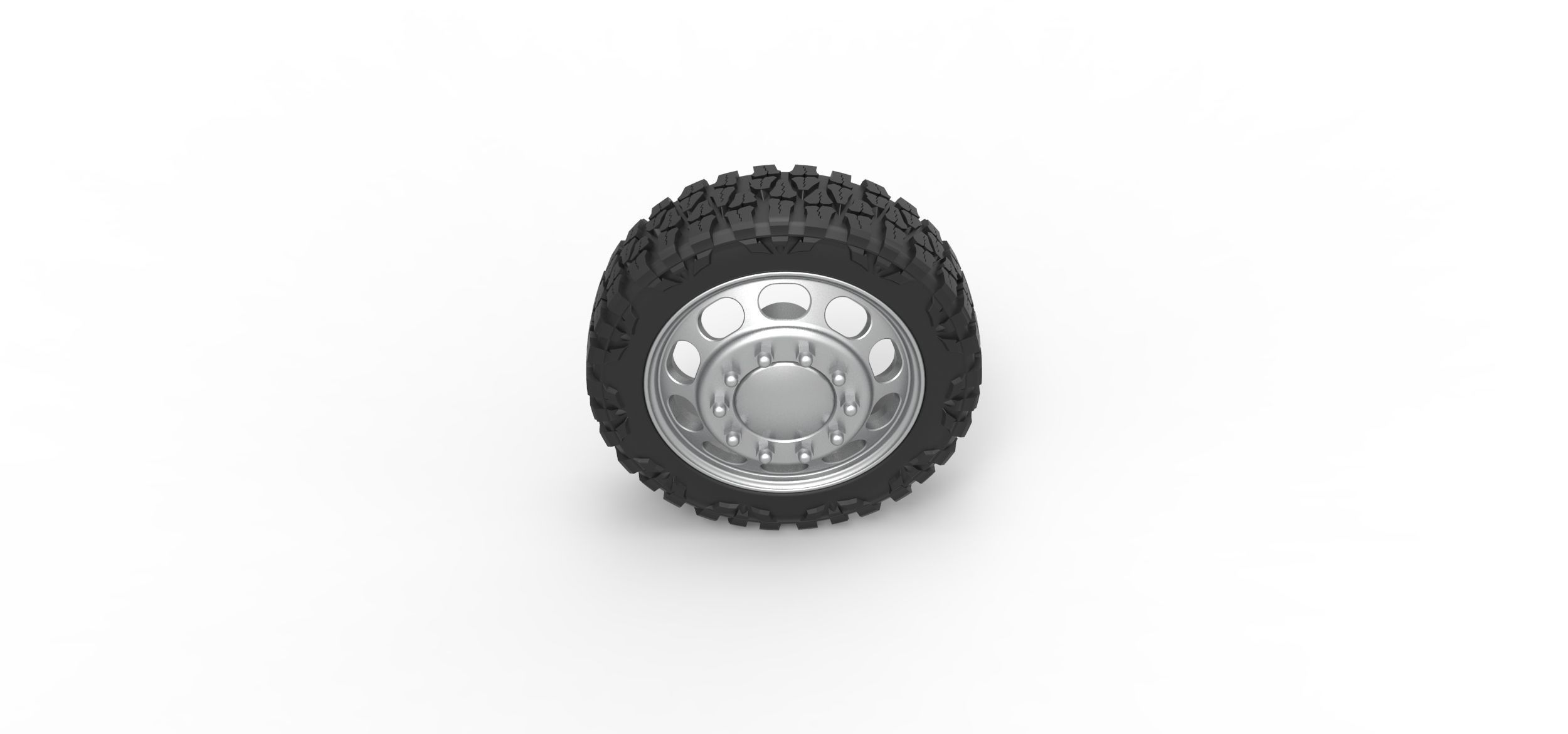 Front semi wheel for pickup V4 Scale 1 to 25 3D print model_5