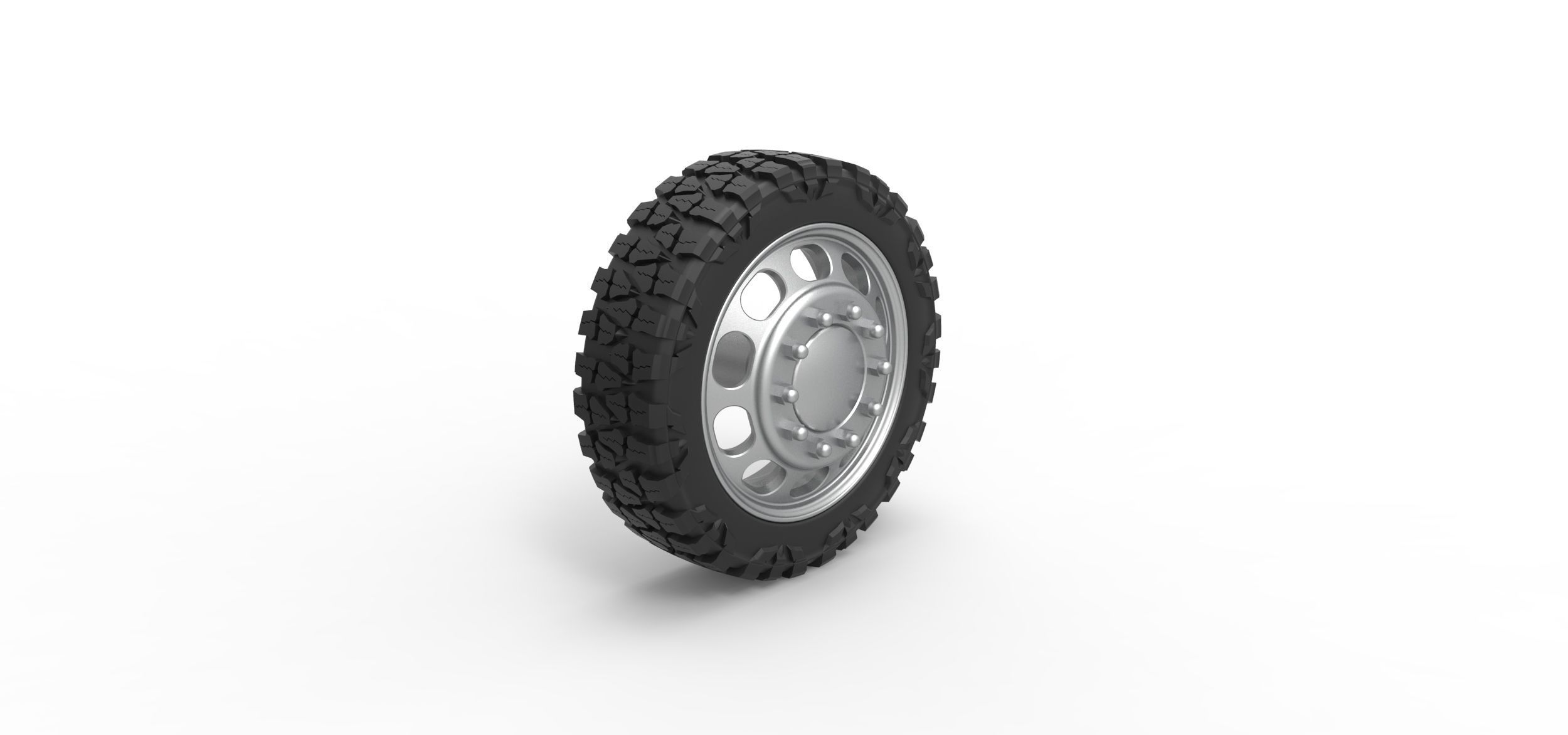 Front semi wheel for pickup V4 Scale 1 to 25 3D print model_1