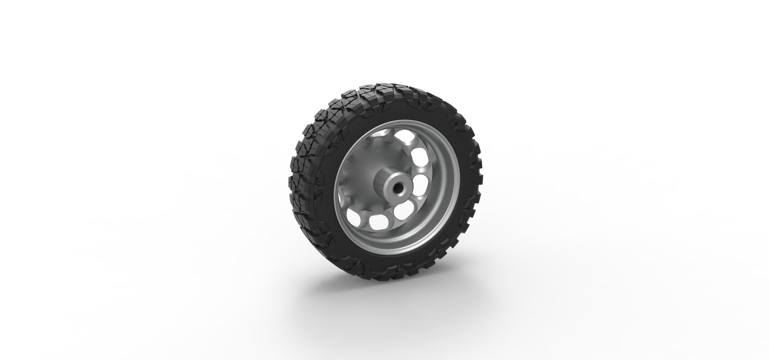 Front semi wheel for pickup V4 Scale 1 to 25 3D print model_7