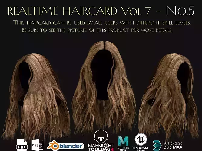 Realtime Haircard Vol 7 - No5 Low-poly 3D model