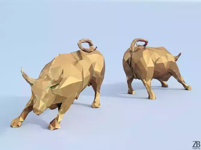 Lowpoly Charging Bull