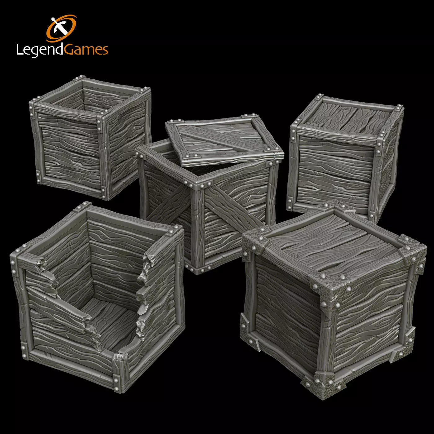 LegendGames wooden crates 3D print model