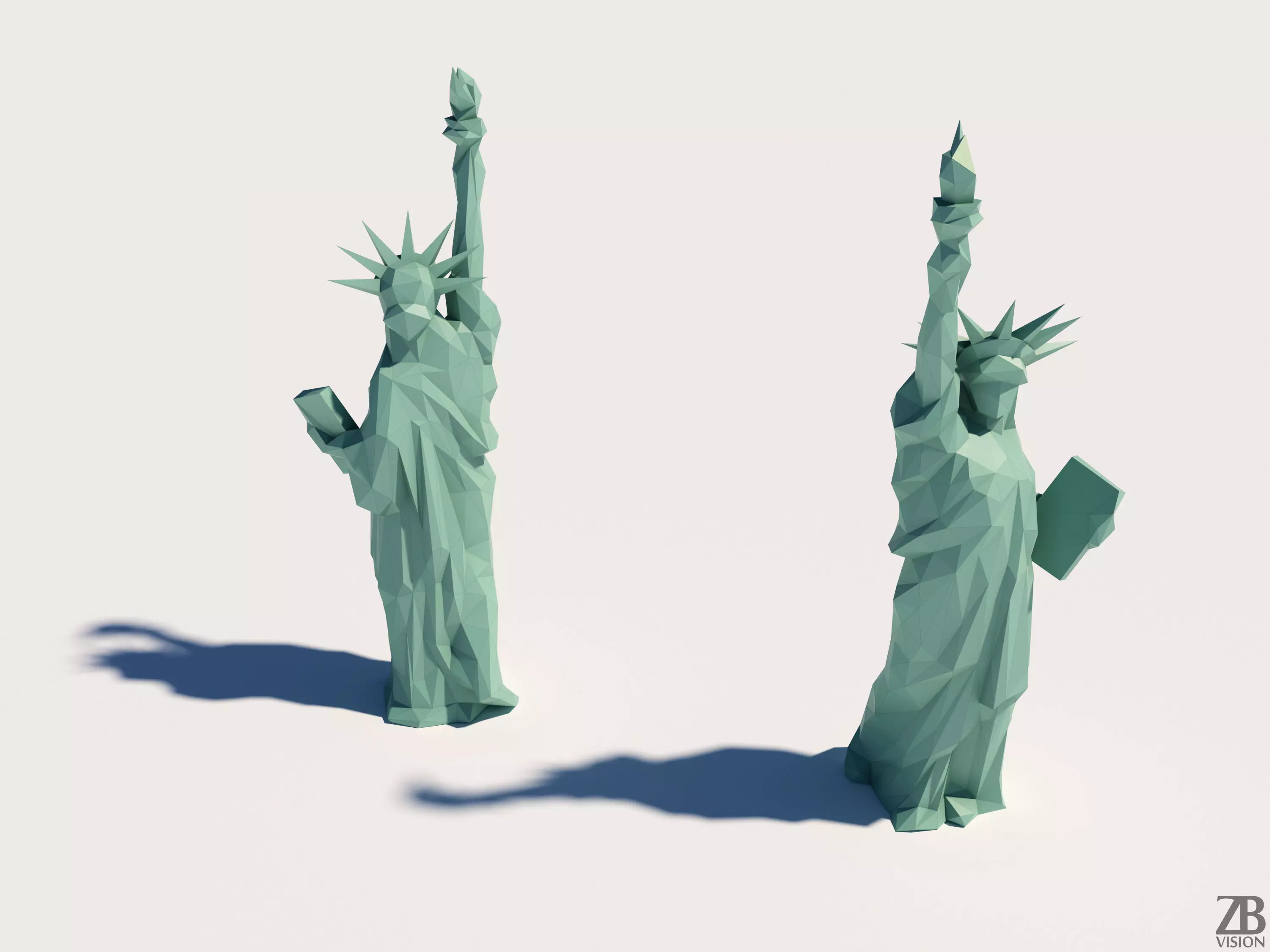 Lowpoly Statue of Libery 3D model_0