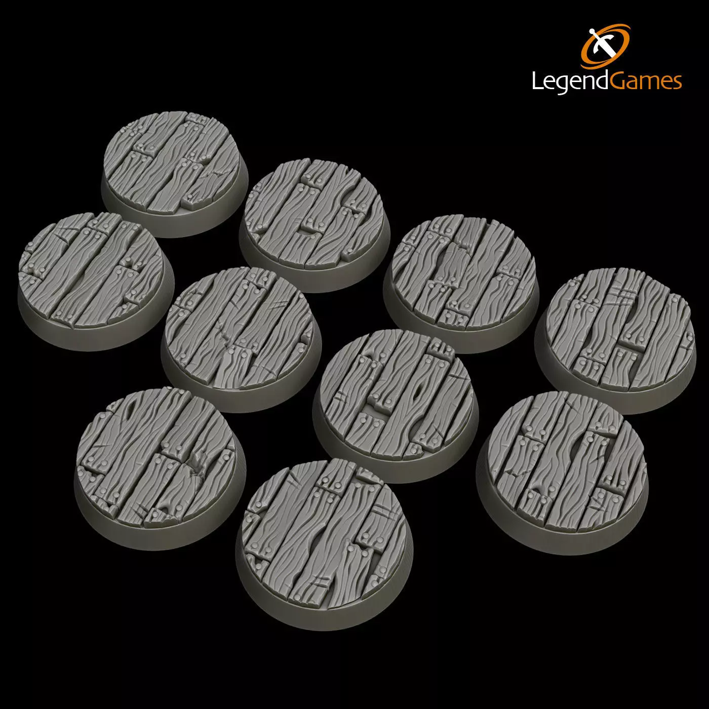 LegendGames 25mm wood planking bases 3D print model