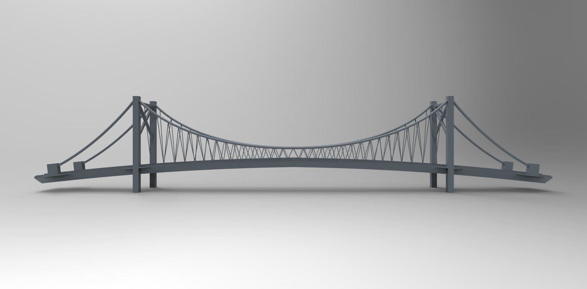 Suspension Bridge - printable 3D model_1