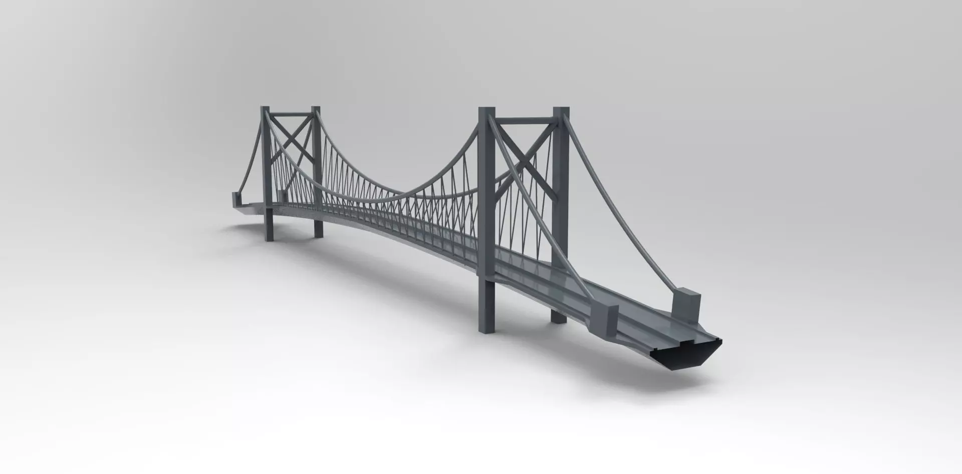 Suspension Bridge - printable 3D model_0