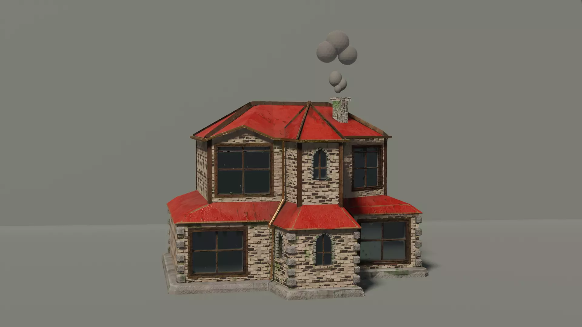 3D stylized house model Free low-poly 3D model