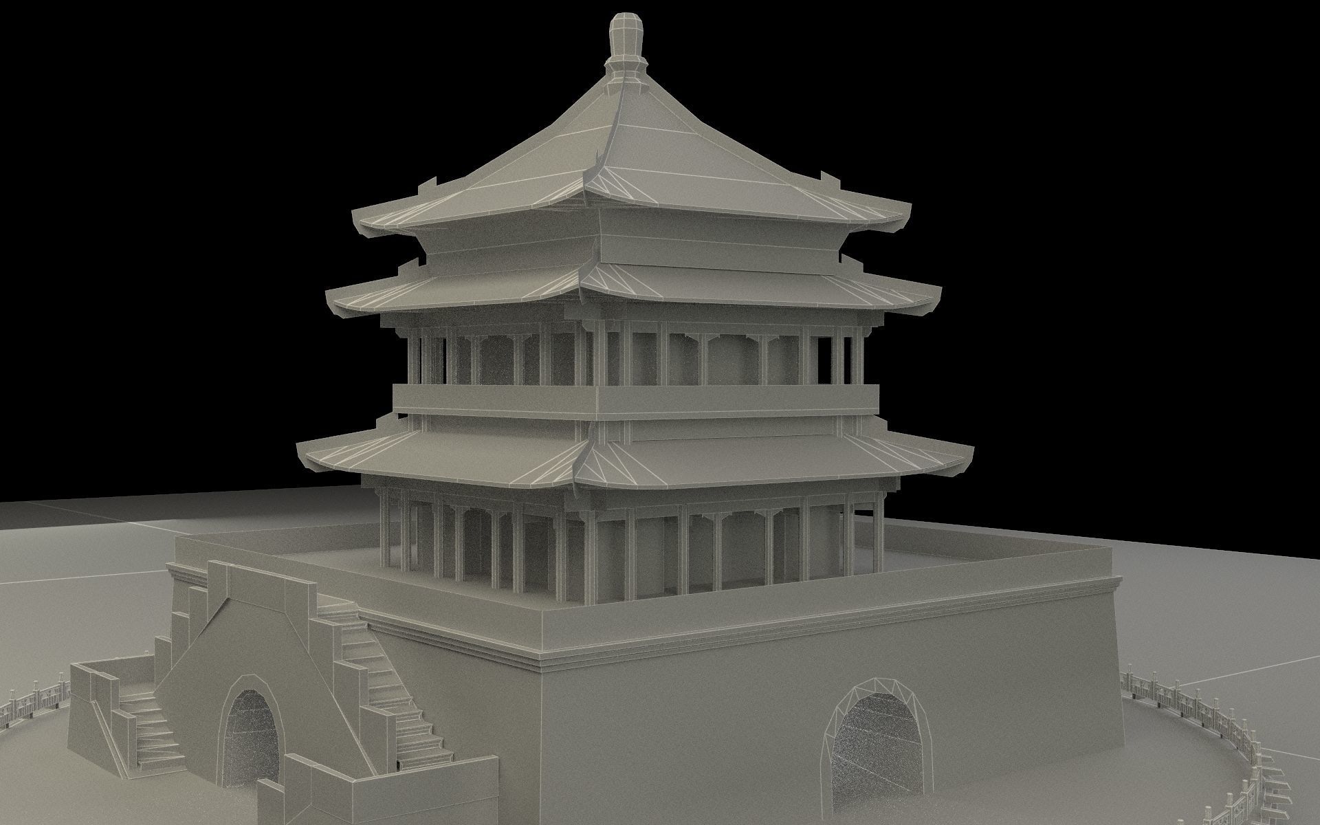 Chinese tower 3D model_6