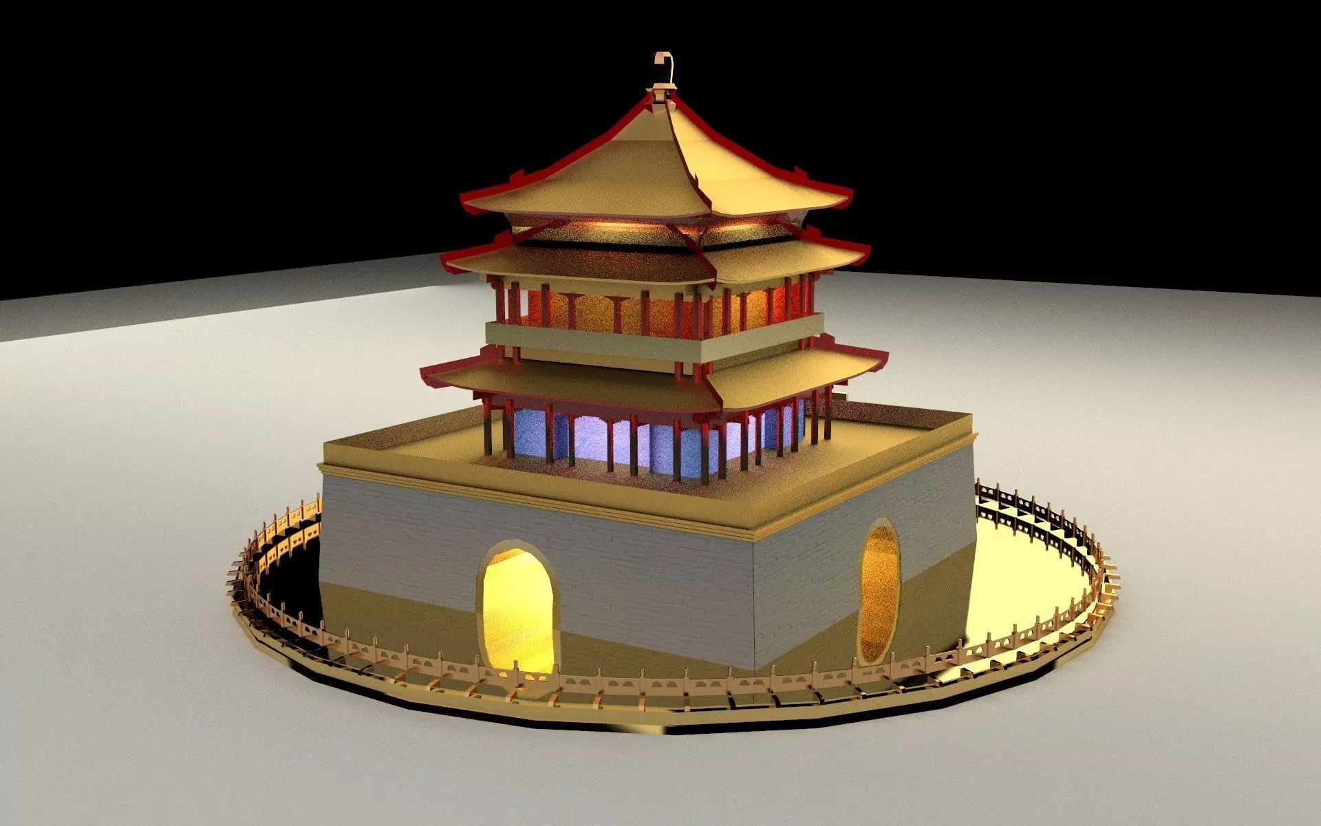 Chinese tower 3D model_0